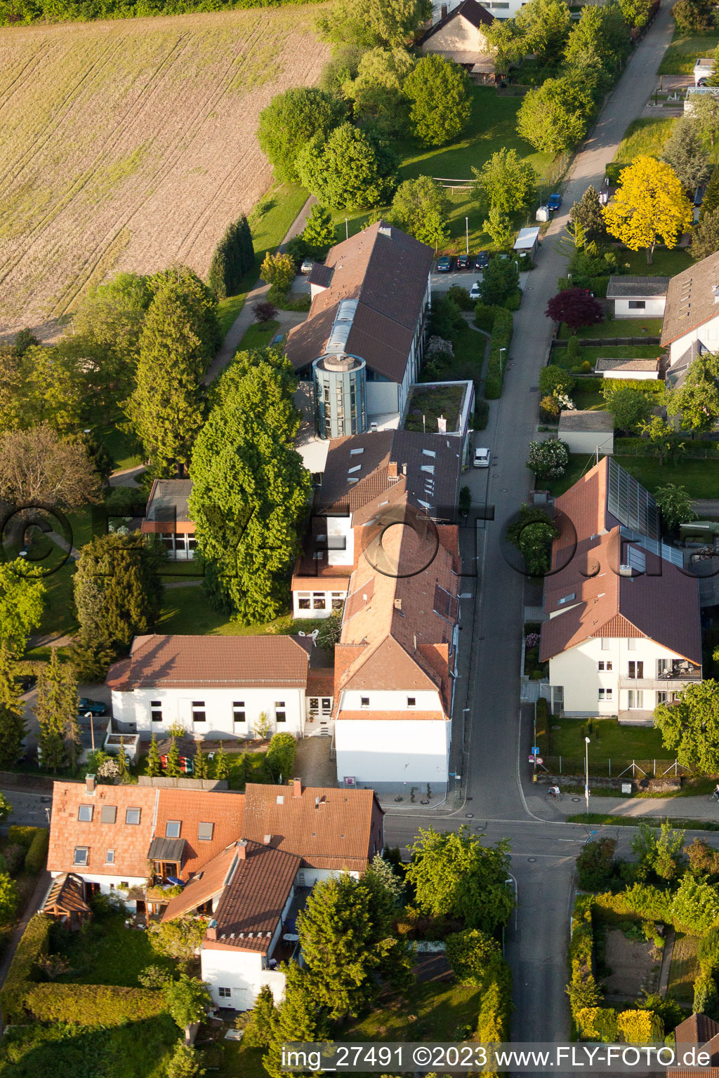 Aerial photograpy of Thomashof in the district Durlach in Karlsruhe in the state Baden-Wuerttemberg, Germany