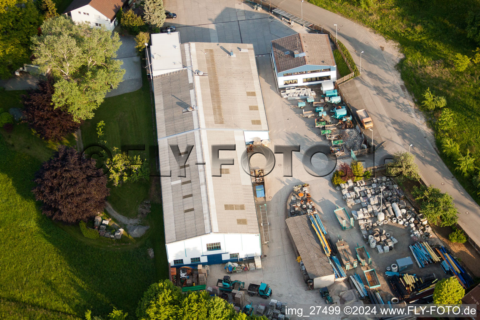 Stupferich in the district Hohenwettersbach in Karlsruhe in the state Baden-Wuerttemberg, Germany seen from above