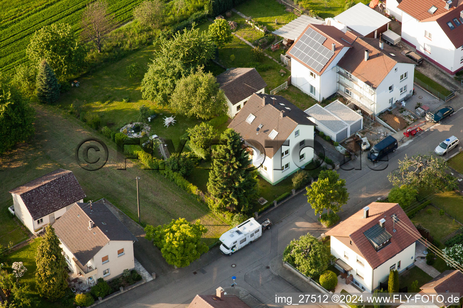 District Stupferich in Karlsruhe in the state Baden-Wuerttemberg, Germany from above