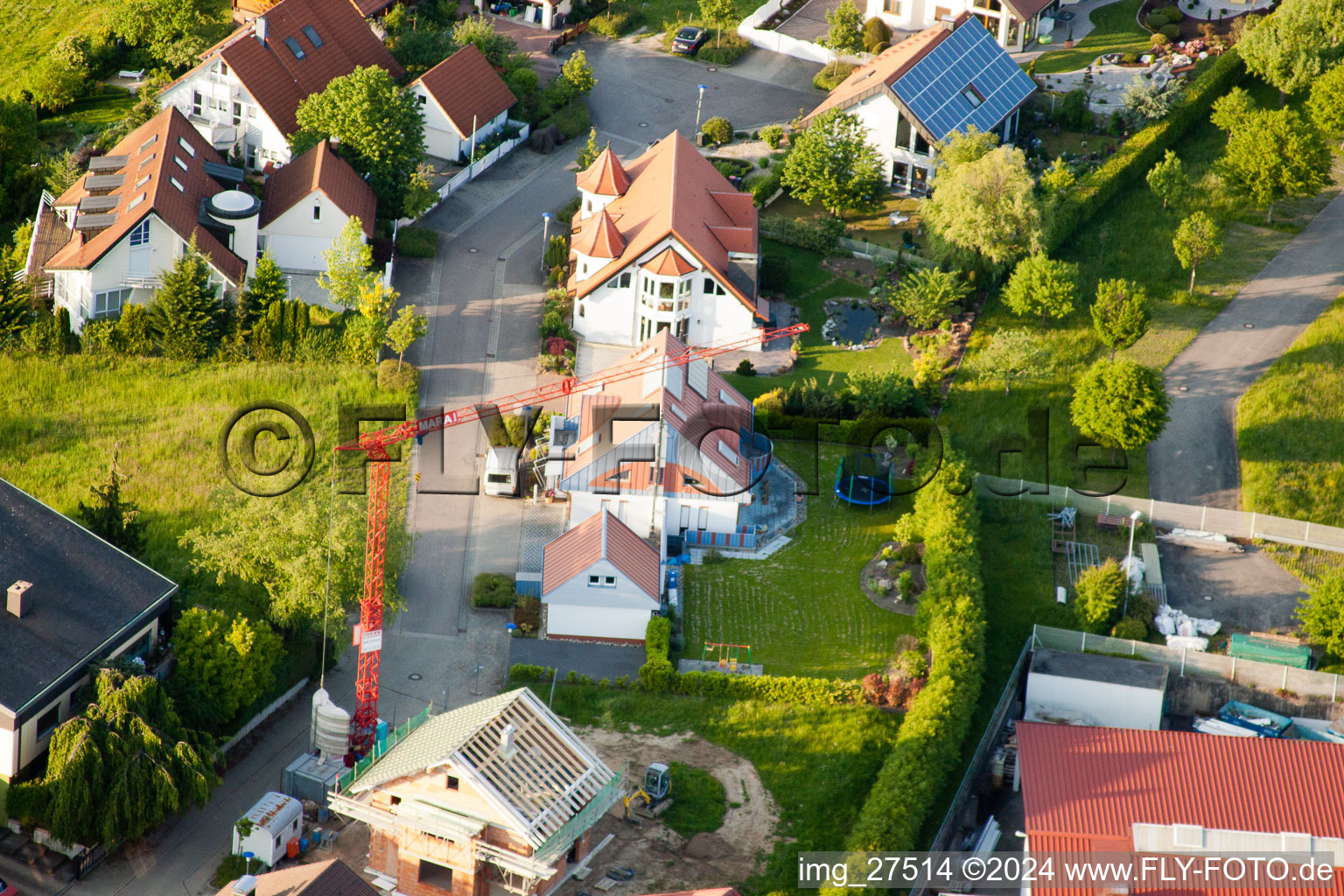 District Stupferich in Karlsruhe in the state Baden-Wuerttemberg, Germany out of the air