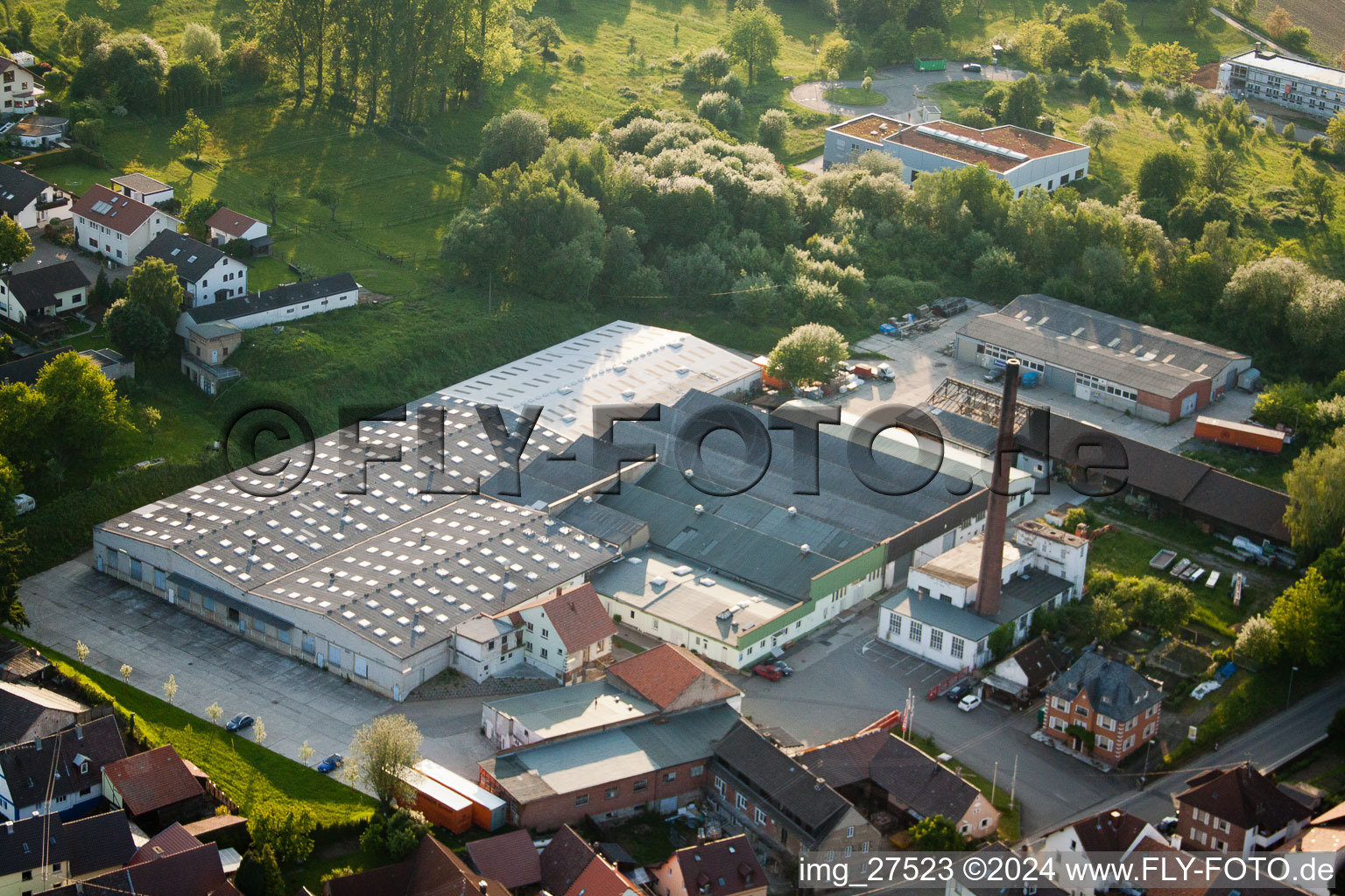 District Stupferich in Karlsruhe in the state Baden-Wuerttemberg, Germany viewn from the air