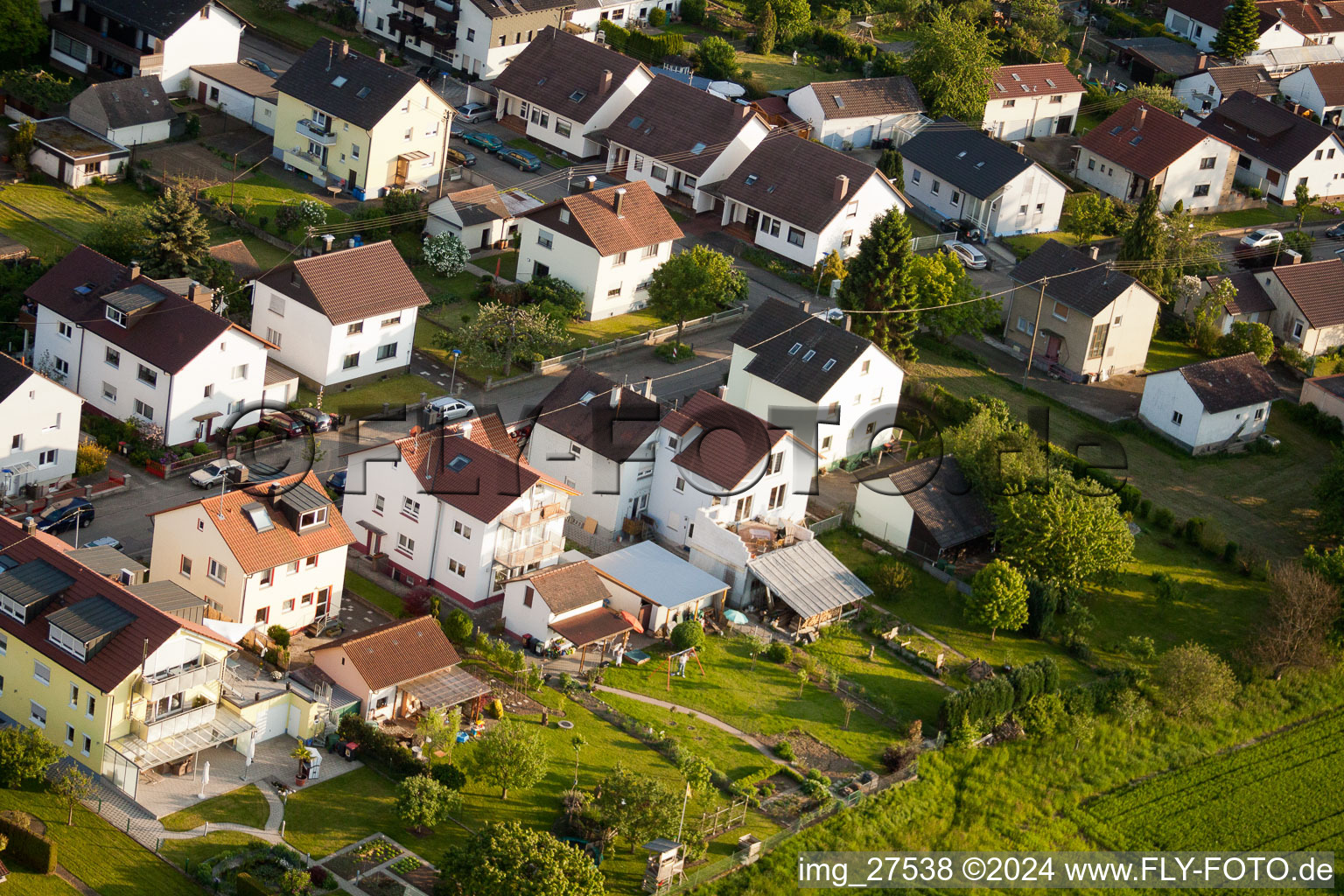 Aerial photograpy of District Stupferich in Karlsruhe in the state Baden-Wuerttemberg, Germany