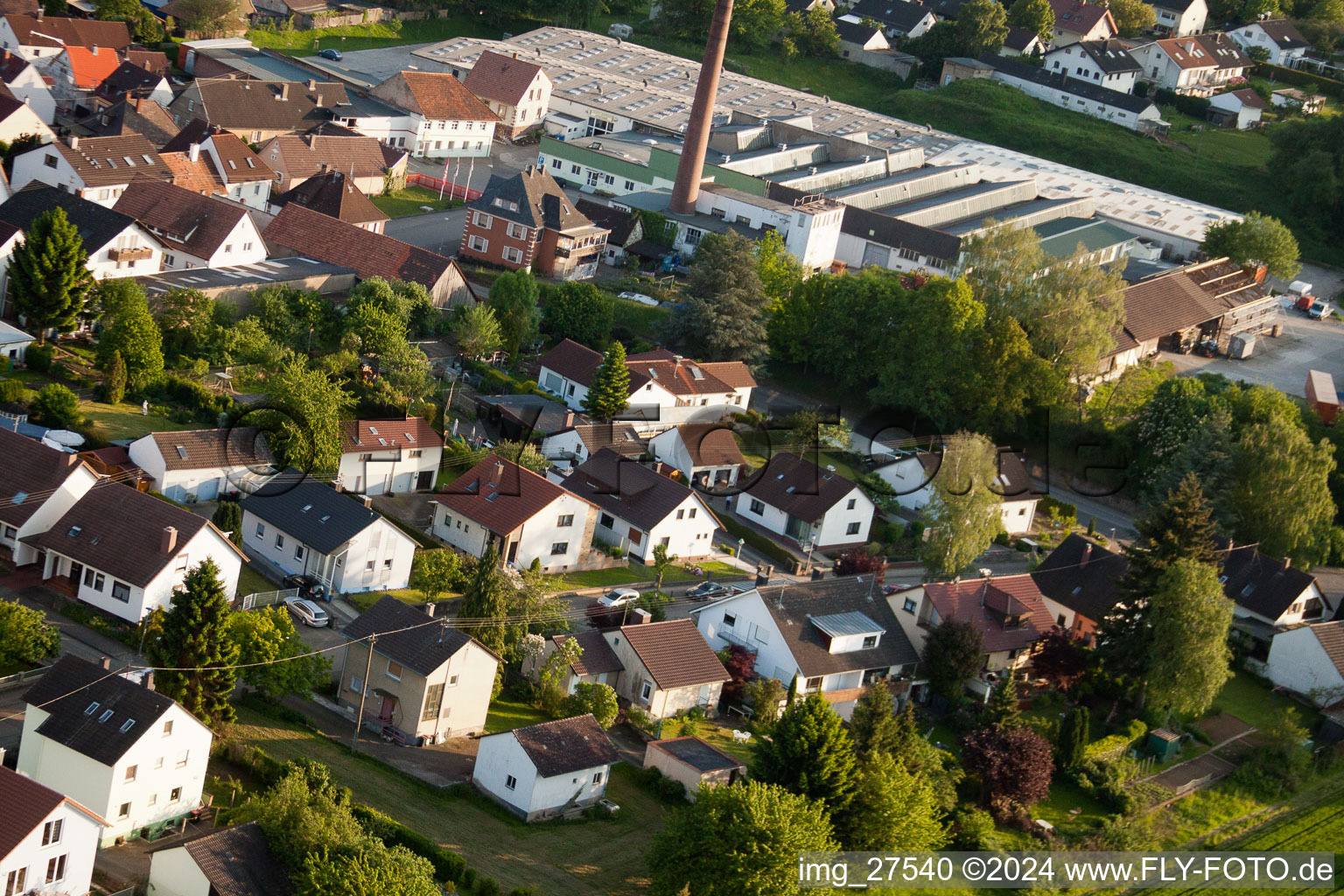 Drone image of Gerberastrasse 4 in the district Stupferich in Karlsruhe in the state Baden-Wuerttemberg, Germany