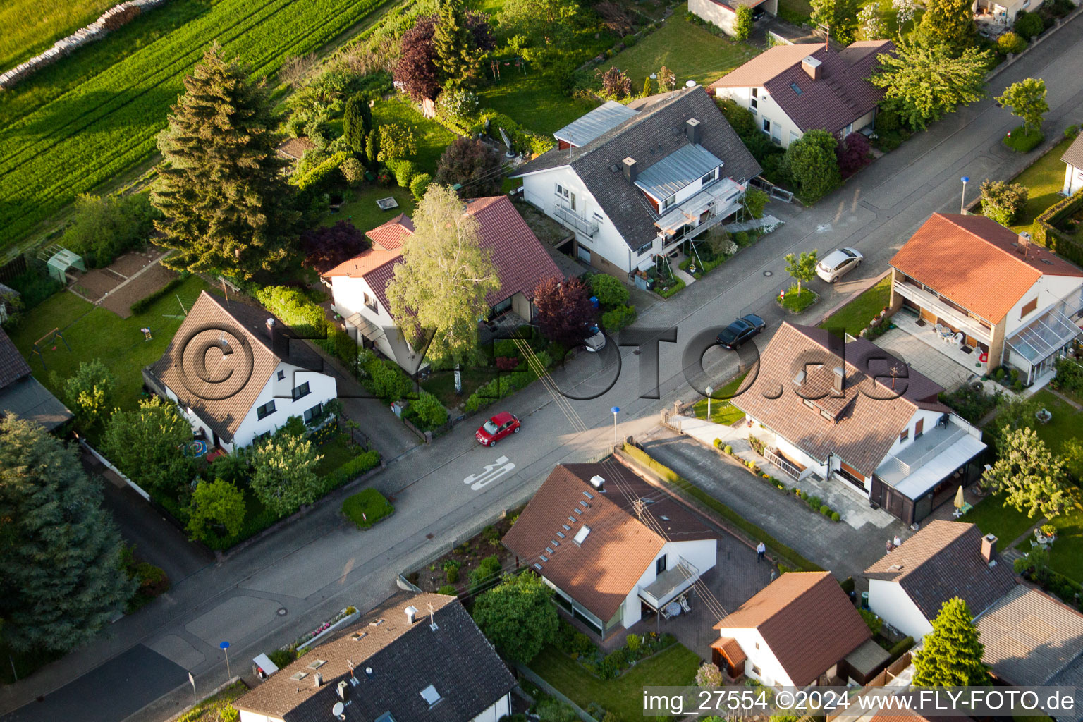 Gerberastrasse 4 in the district Stupferich in Karlsruhe in the state Baden-Wuerttemberg, Germany out of the air