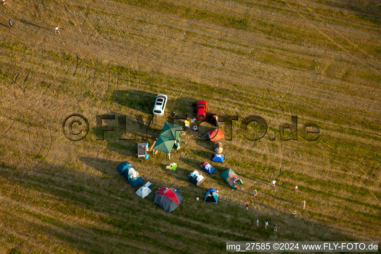 Handball Pentecost Tournament in the district Langensteinbach in Karlsbad in the state Baden-Wuerttemberg, Germany viewn from the air