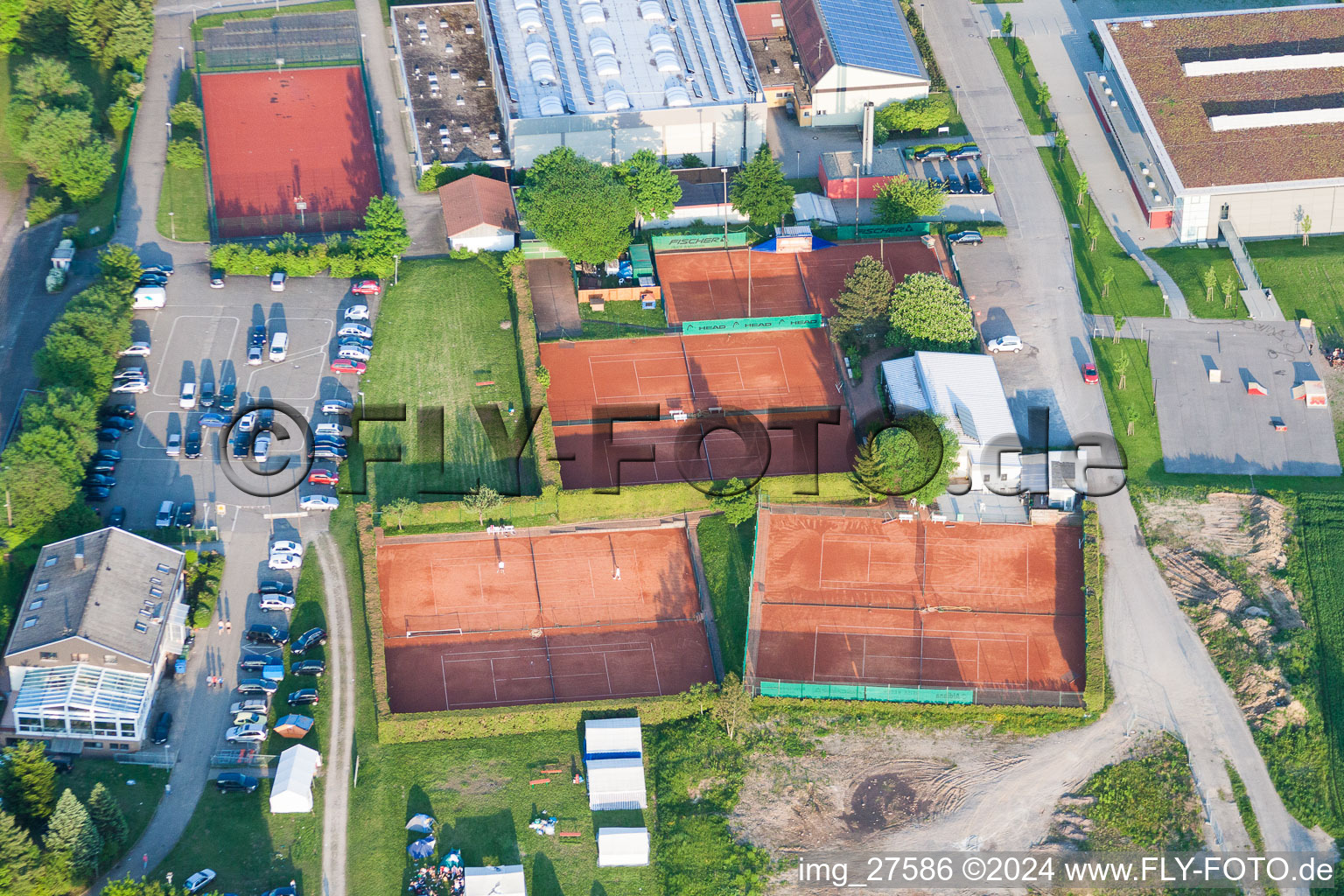 Tennis court sports field TC Langensteinbach in the district Langensteinbach in Karlsbad in the state Baden-Wurttemberg, Germany