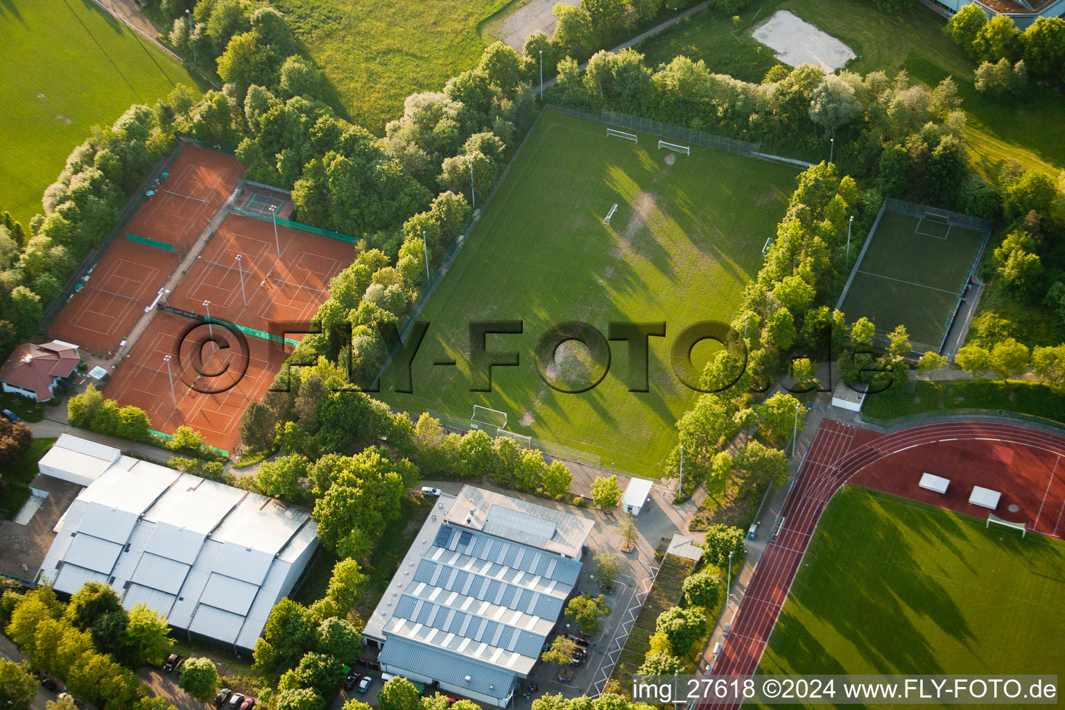 Oblique view of Reichenbach, Tennis Club Waldbronn e. V in the district Busenbach in Waldbronn in the state Baden-Wuerttemberg, Germany