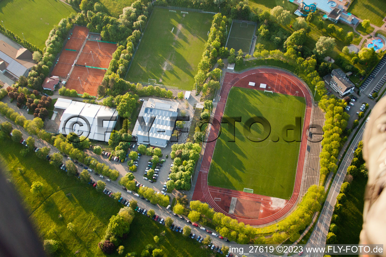 Reichenbach, tennis club Waldbronn e. v in the district Busenbach in Waldbronn in the state Baden-Wuerttemberg, Germany from above