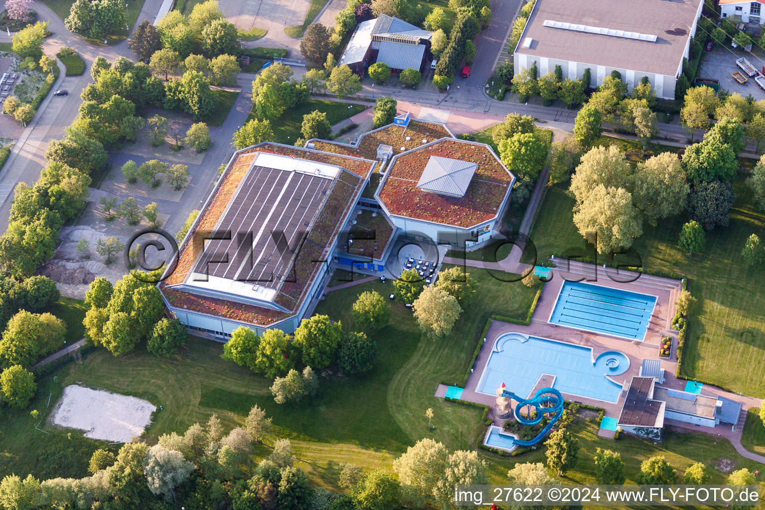 Swimming pool of the Waldbronn in Waldbronn in the state Baden-Wurttemberg, Germany