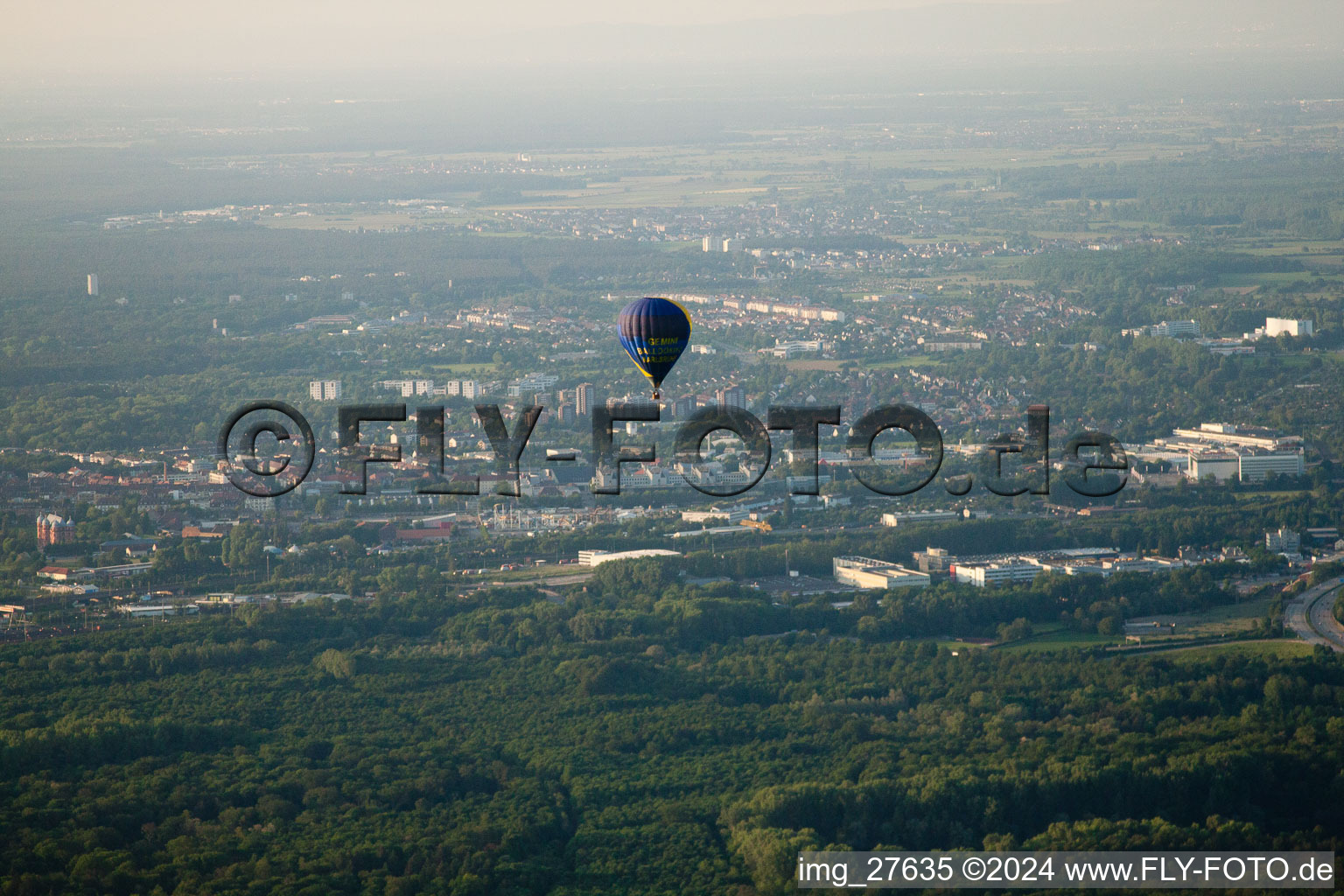 Rüppurr, Balloon in the district Durlach in Karlsruhe in the state Baden-Wuerttemberg, Germany