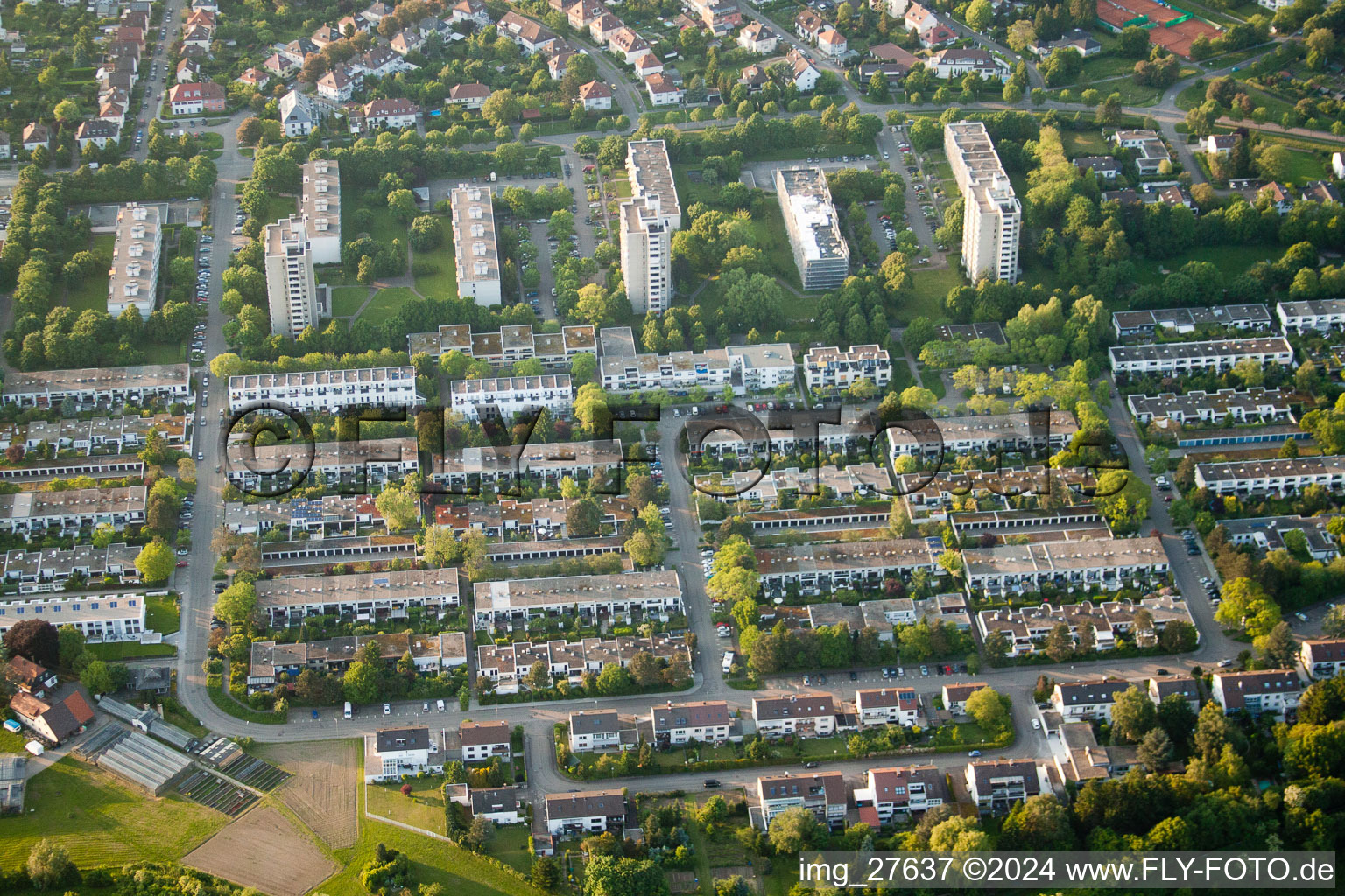 Rüppur, Heinrich-Heine-Ring in Ettlingen in the state Baden-Wuerttemberg, Germany