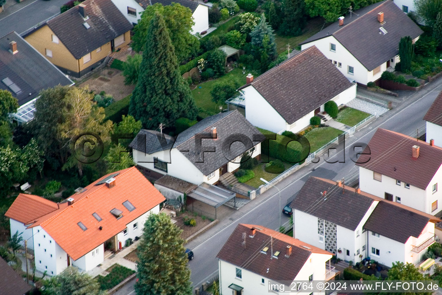 Aerial view of Zeppelinstr in Kandel in the state Rhineland-Palatinate, Germany