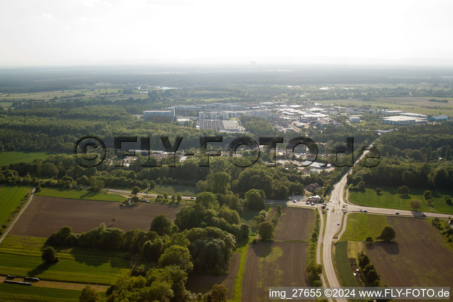 Malsch in the state Baden-Wuerttemberg, Germany from the plane