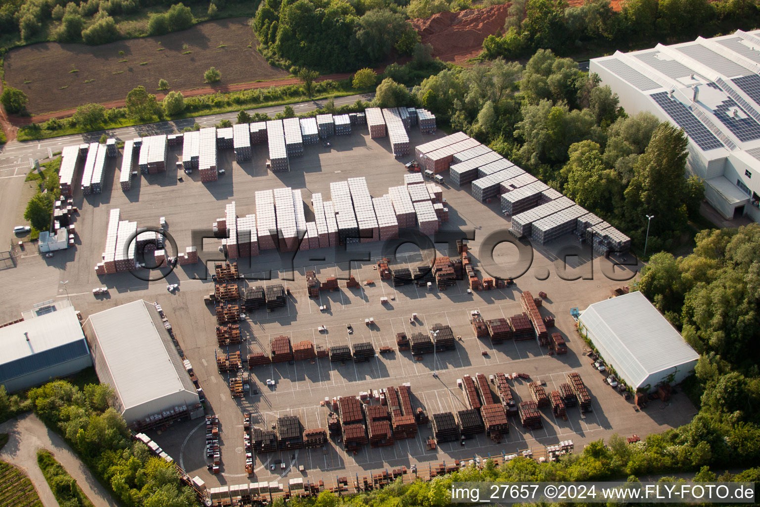 Aerial photograpy of Technical facilities in the industrial area WIENERBERGER MALSCH in the district Rot in Malsch in the state Baden-Wurttemberg