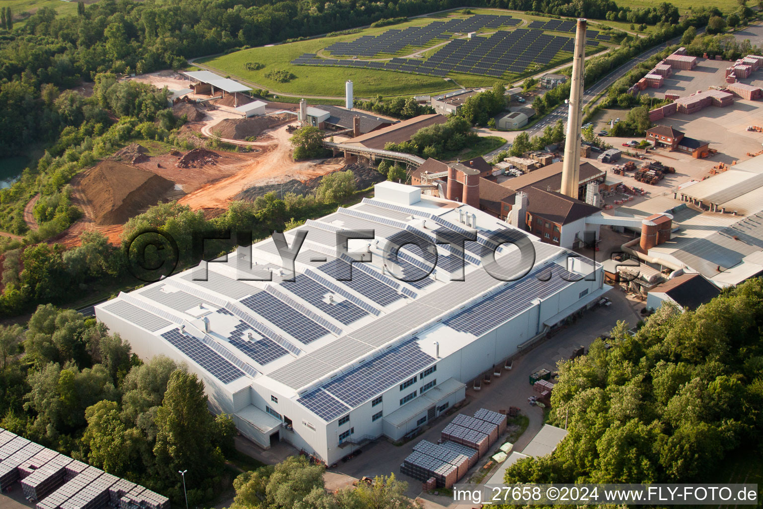 Oblique view of Technical facilities in the industrial area WIENERBERGER MALSCH in the district Rot in Malsch in the state Baden-Wurttemberg
