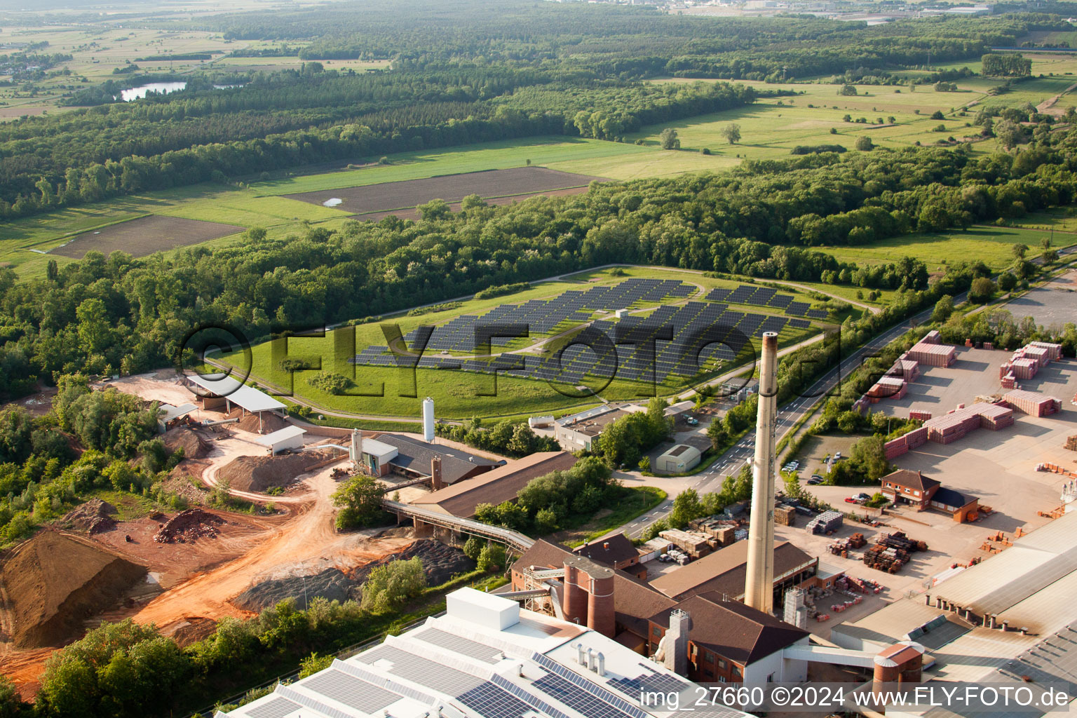 Technical facilities in the industrial area WIENERBERGER MALSCH in the district Rot in Malsch in the state Baden-Wurttemberg out of the air