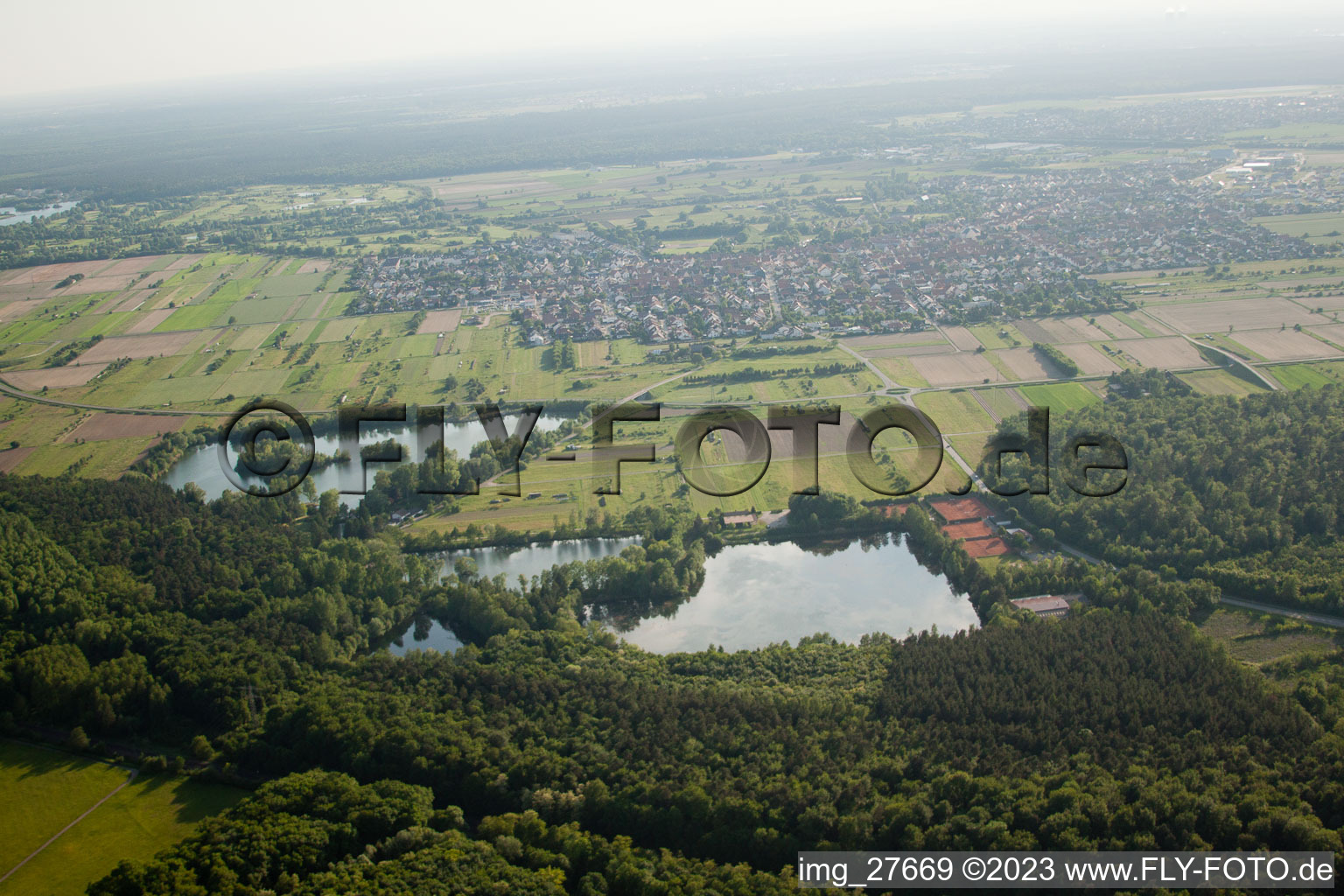 Fishing lake in the district Rot in St. Leon-Rot in the state Baden-Wuerttemberg, Germany
