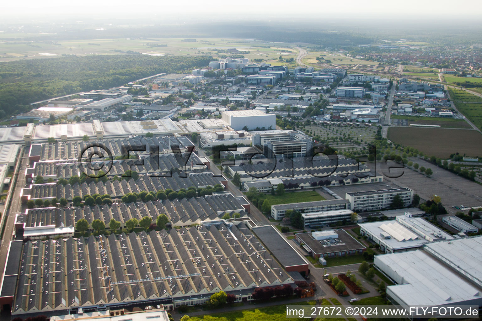 Aerial view of Heidelberg Printing Machines AG in the district Frauenweiler in Wiesloch in the state Baden-Wuerttemberg, Germany