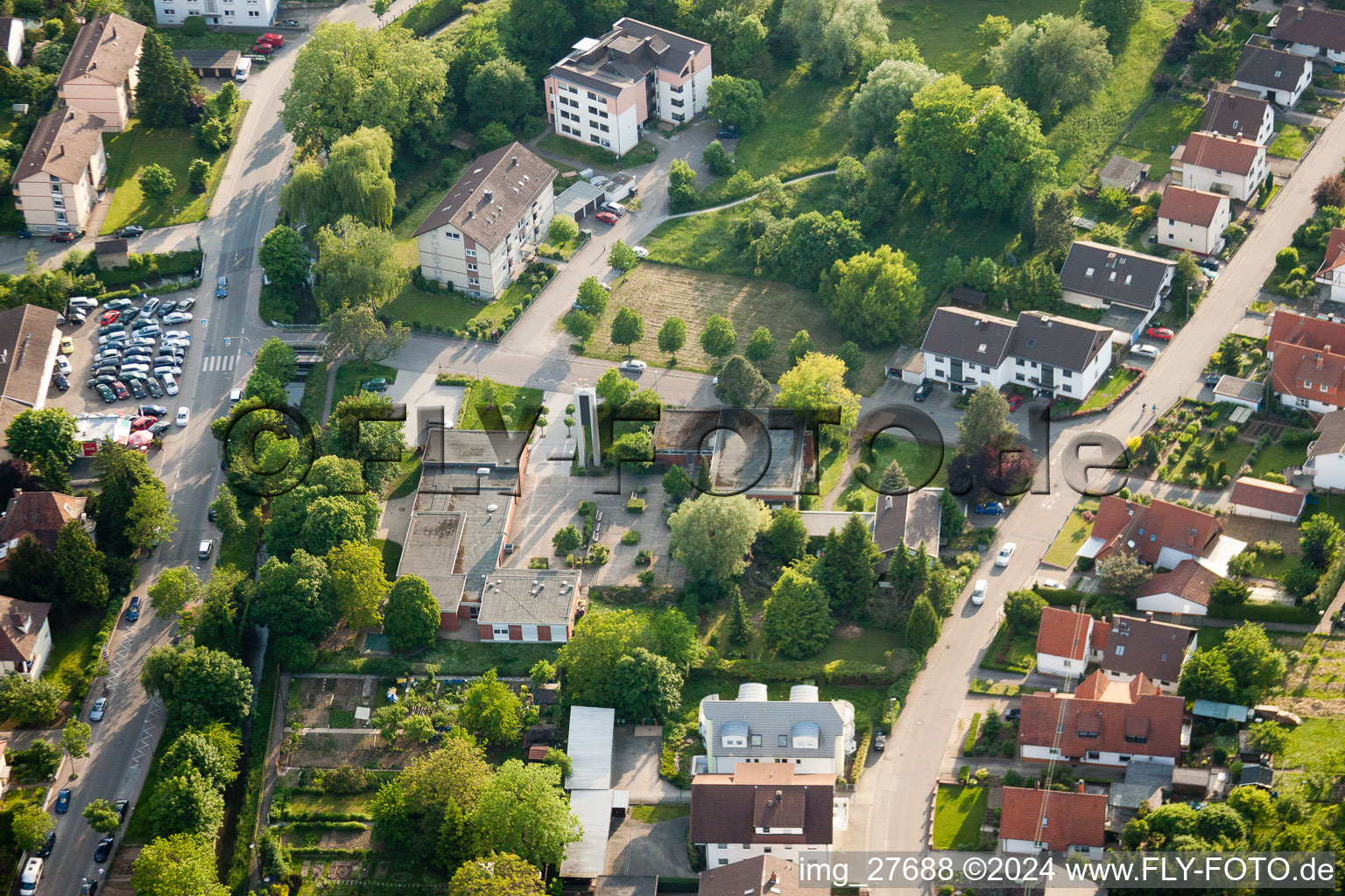 Christ Church in Wiesloch in the state Baden-Wuerttemberg, Germany out of the air