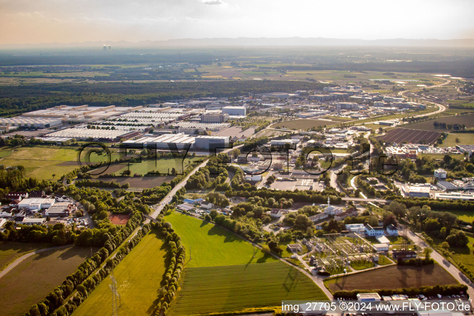 Industrial area W in the district Frauenweiler in Wiesloch in the state Baden-Wuerttemberg, Germany