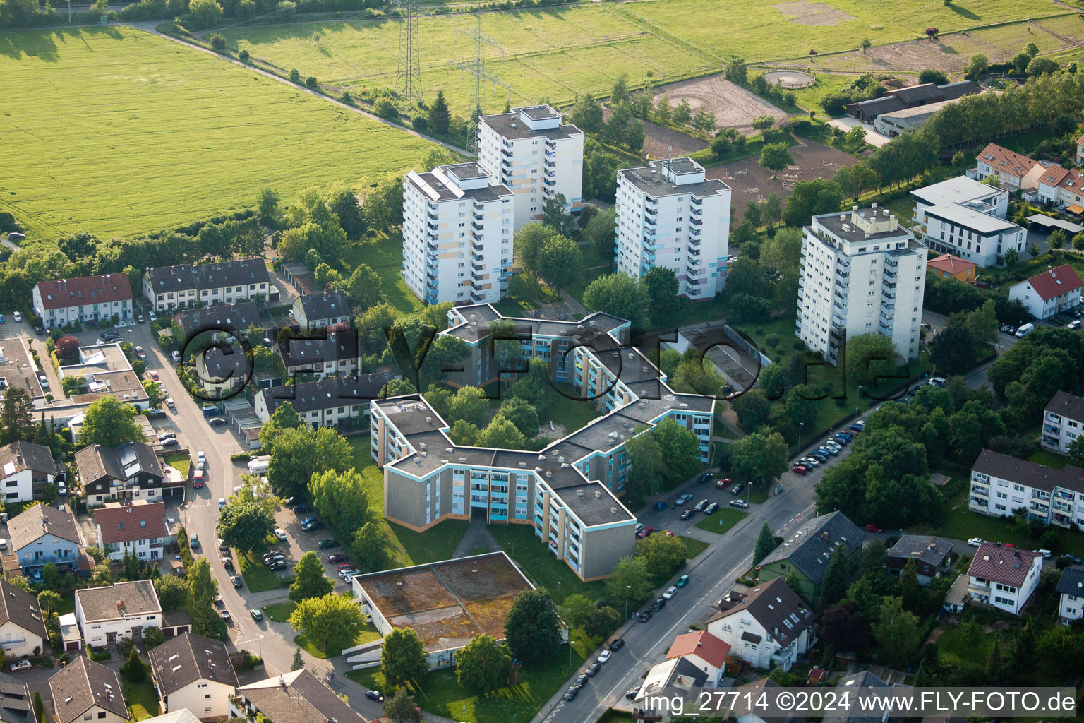 Breslauer Street in Wiesloch in the state Baden-Wuerttemberg, Germany