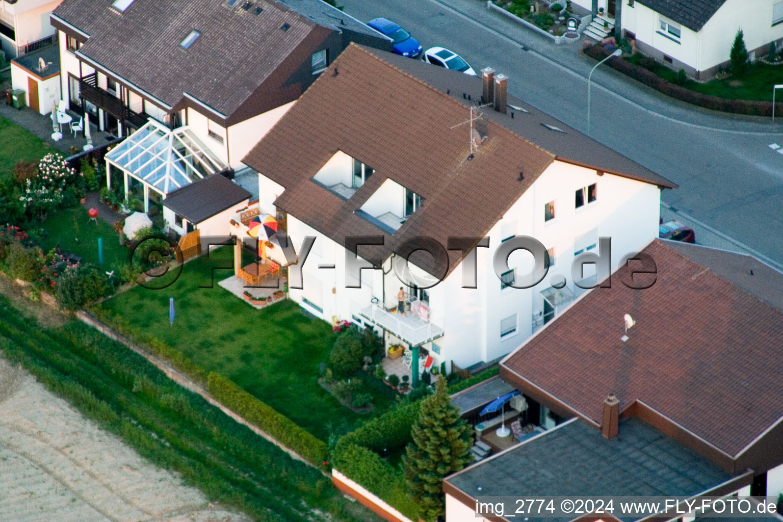 Bird's eye view of At the water tower in Kandel in the state Rhineland-Palatinate, Germany