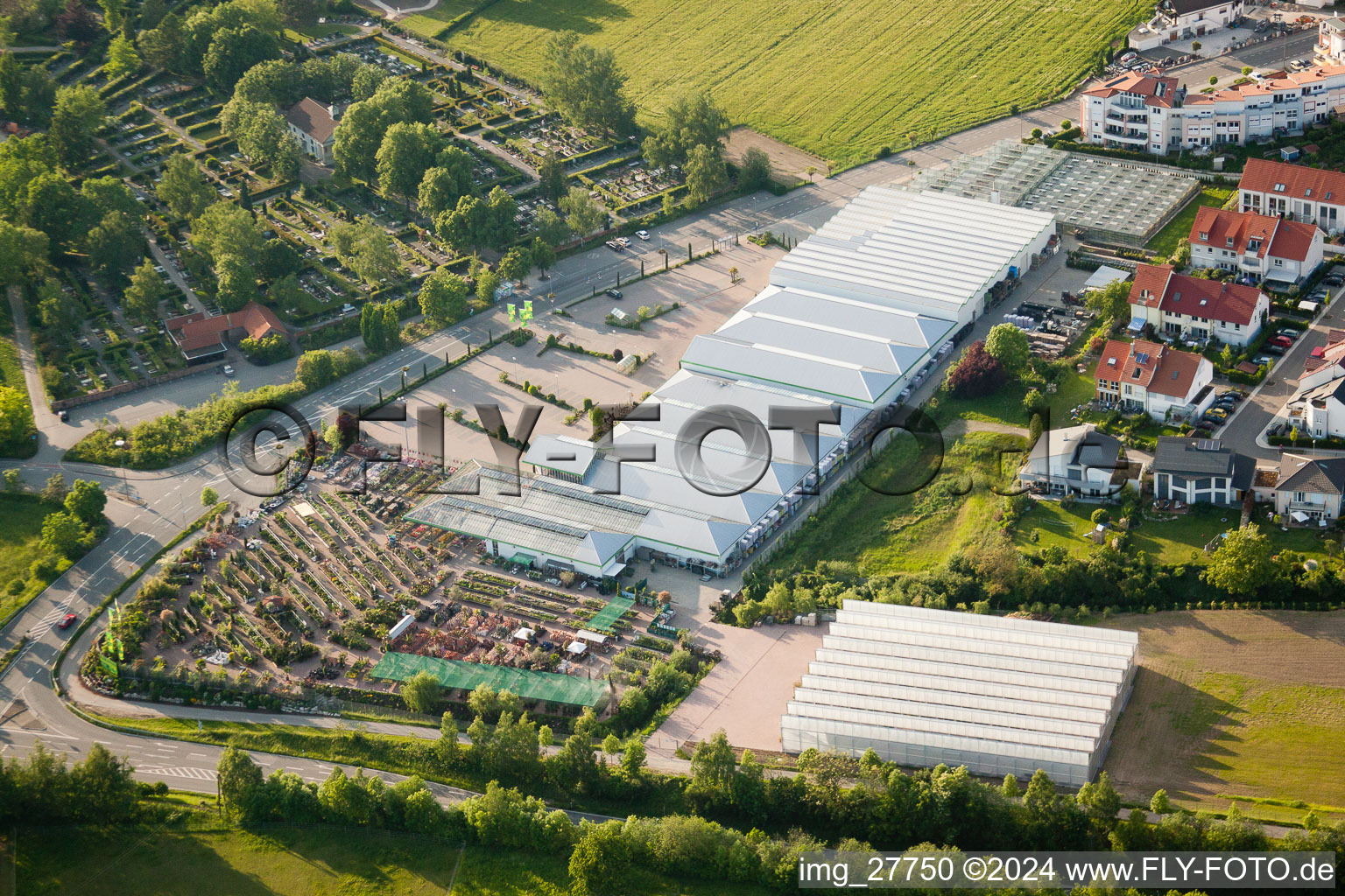 Aerial photograpy of Wagner Florapark GmbH in Wiesloch in the state Baden-Wuerttemberg, Germany