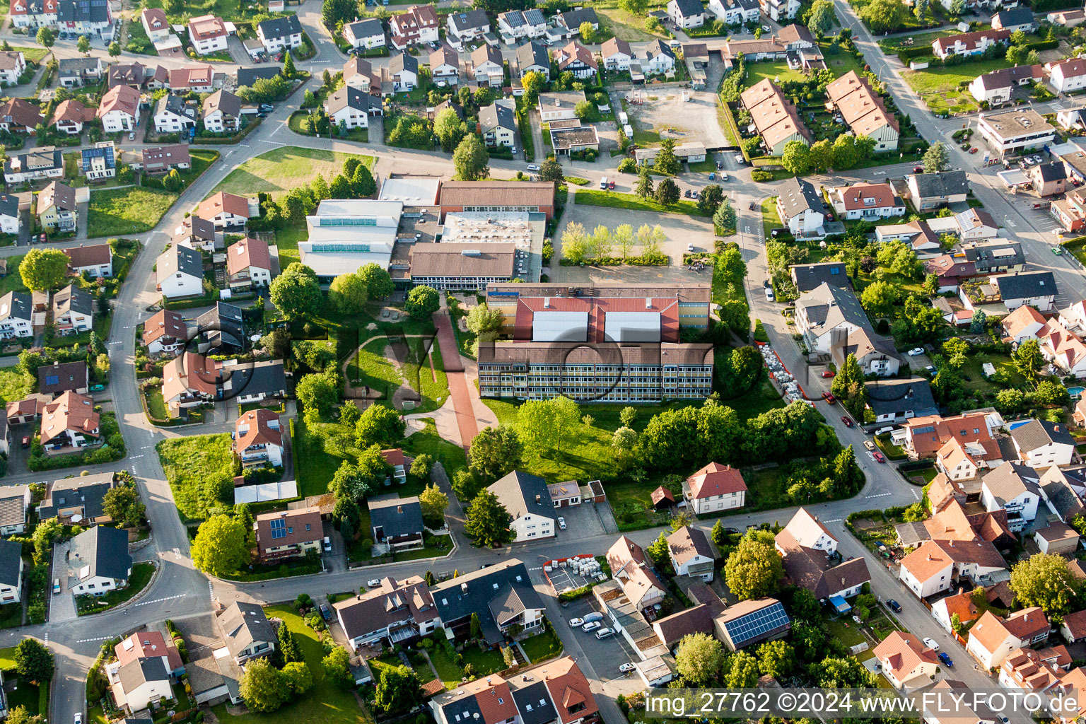 School building of the Mannabergschule and town hall in Rauenberg in the state Baden-Wurttemberg, Germany