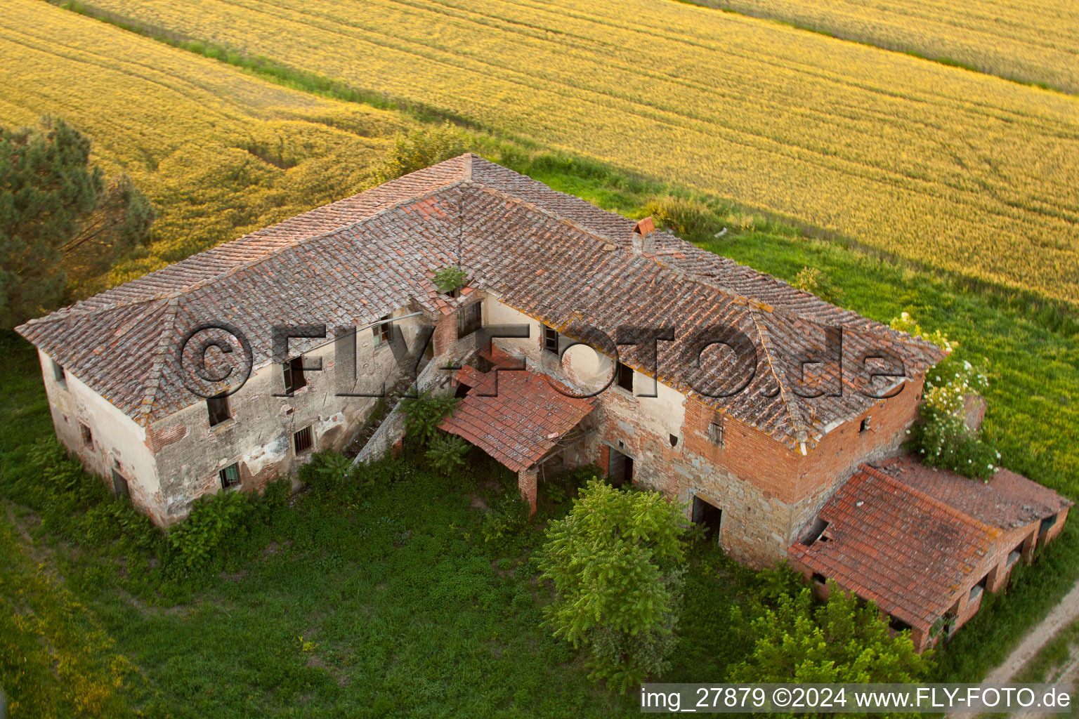 Aerial view of Creti in the state Tuscany, Italy