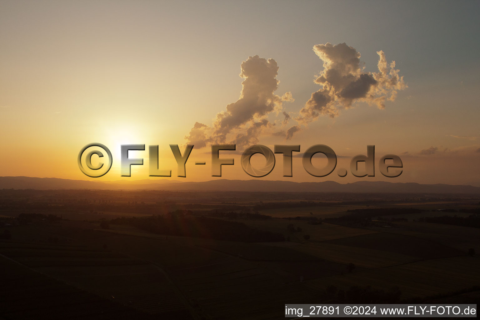 Aerial view of Castroncello in the state Tuscany, Italy