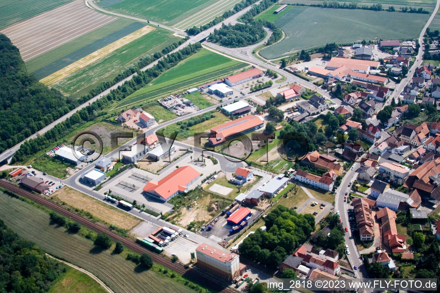 Commercial area N in Rheinzabern in the state Rhineland-Palatinate, Germany