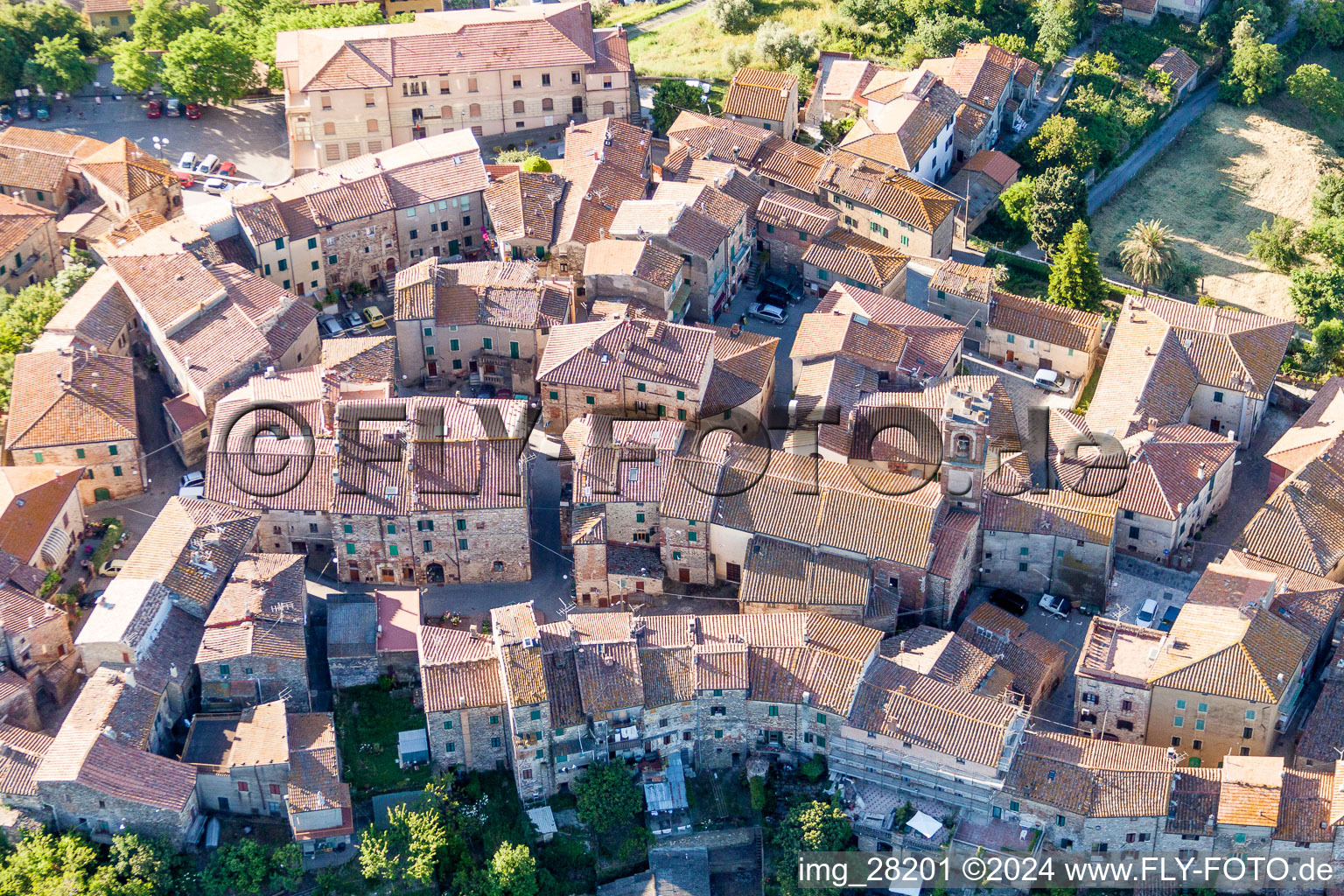 Old Town area and city center in Civitella Marittima in Toskana, Italy