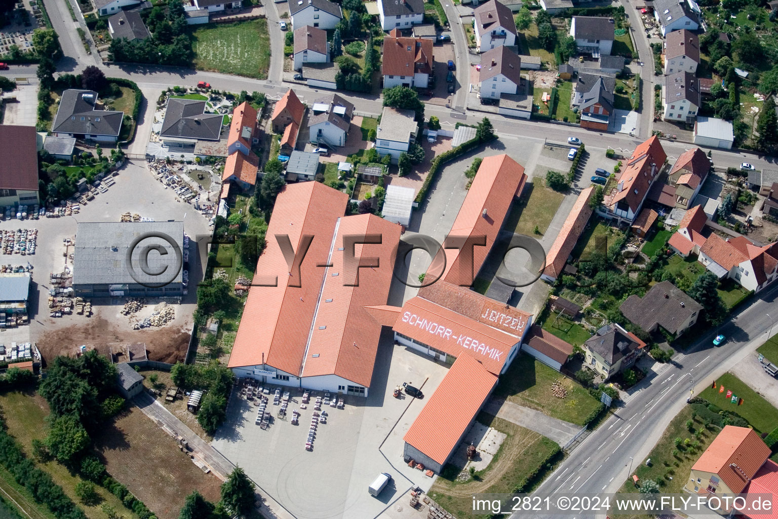 Industrial area N, Schorr Keramik in Rheinzabern in the state Rhineland-Palatinate, Germany