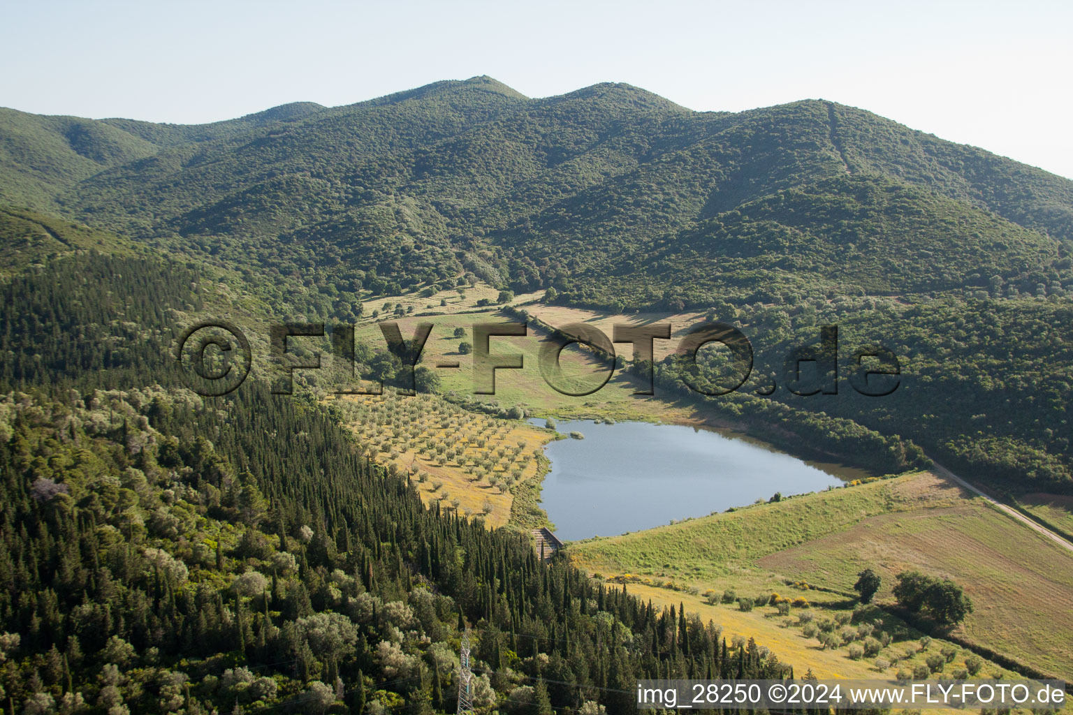 Aerial view of Macchiascandona in the state Tuscany, Italy