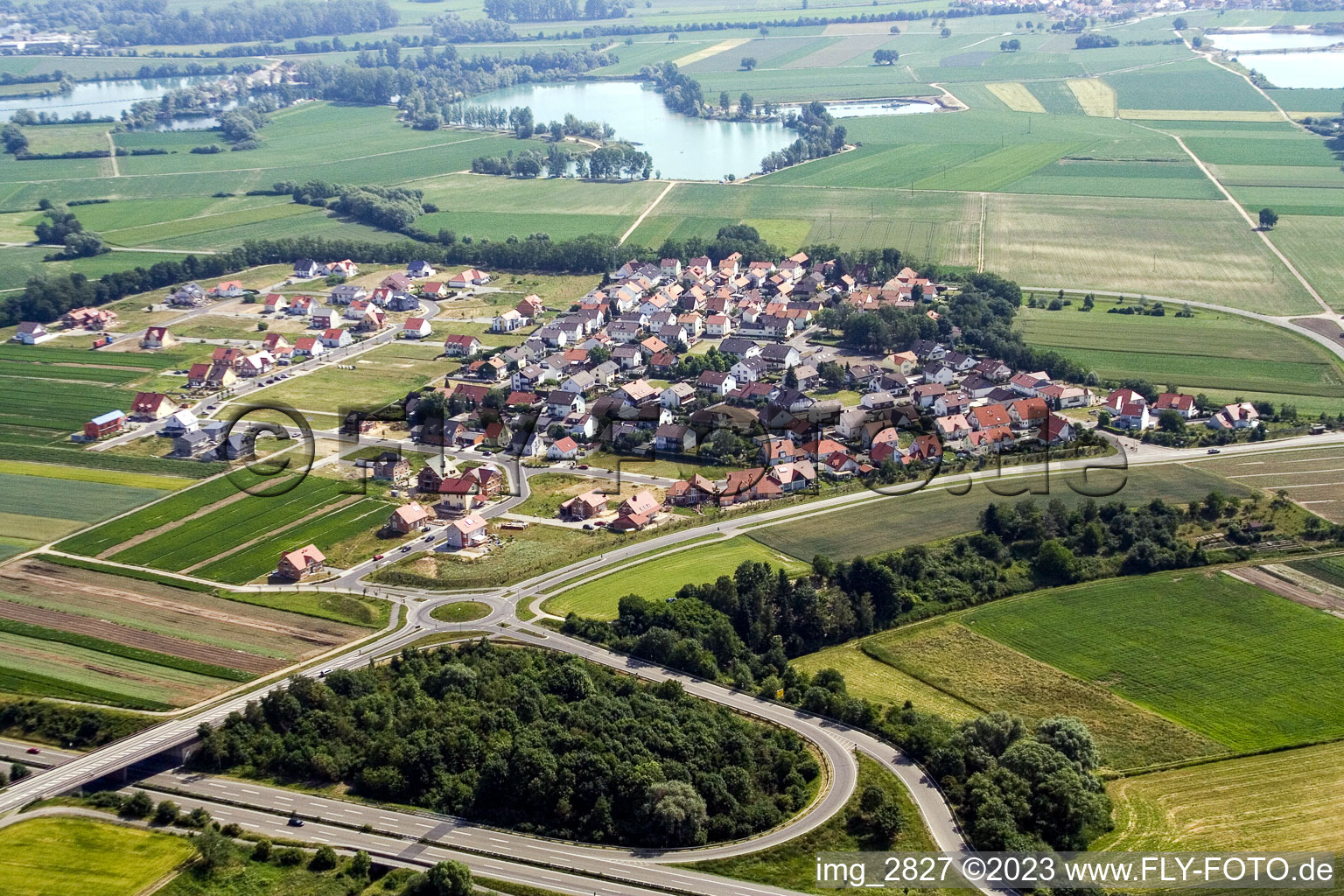 Neupotz, new development area Hardtwald in Hardtwald in the state Rhineland-Palatinate, Germany