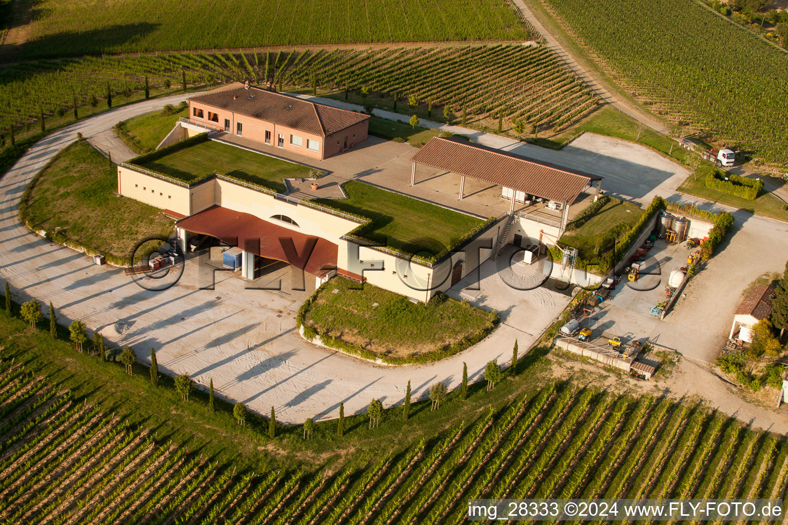 Oblique view of Valiano in the state Tuscany, Italy