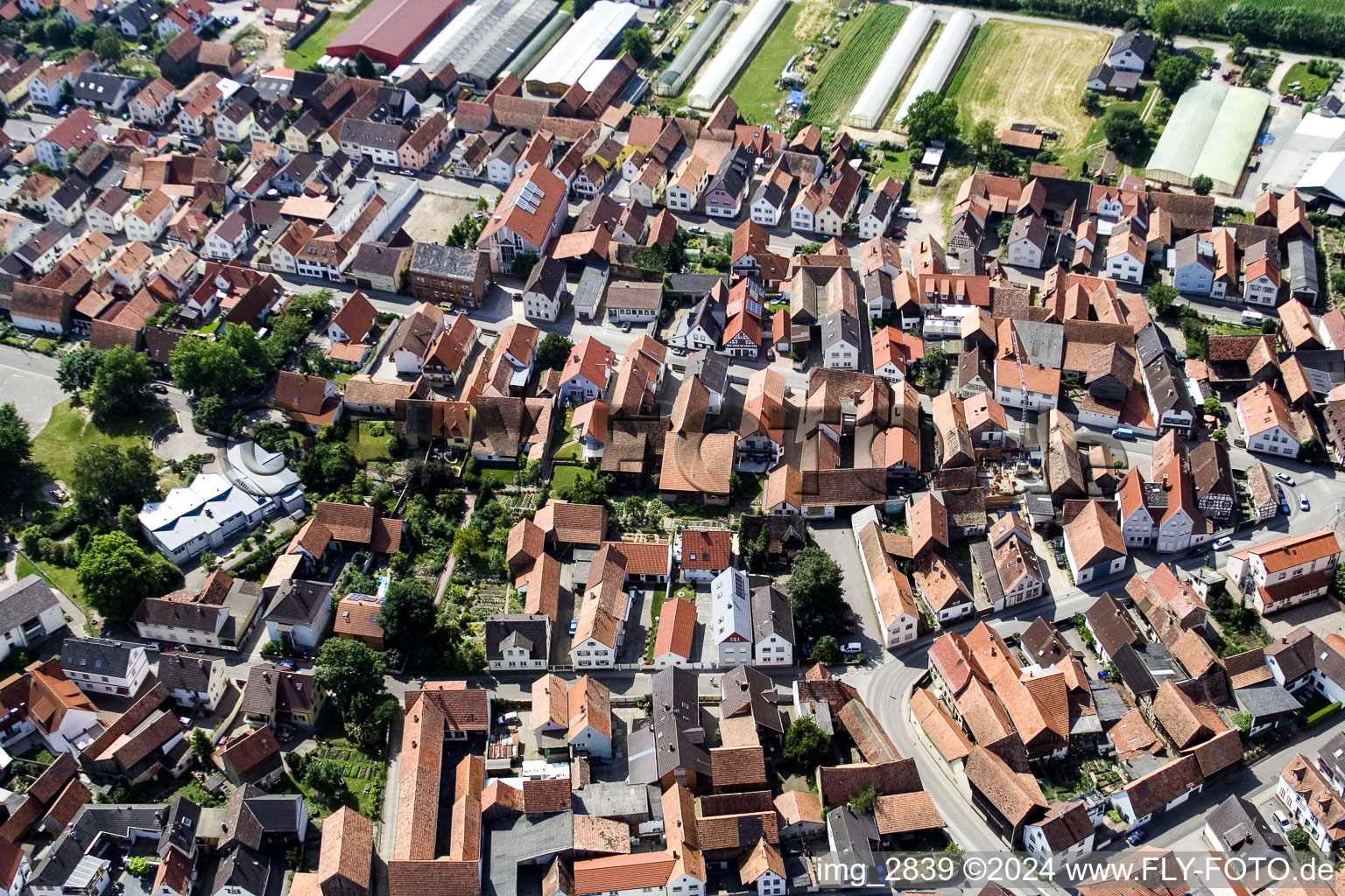 Neupotz in the state Rhineland-Palatinate, Germany from the drone perspective