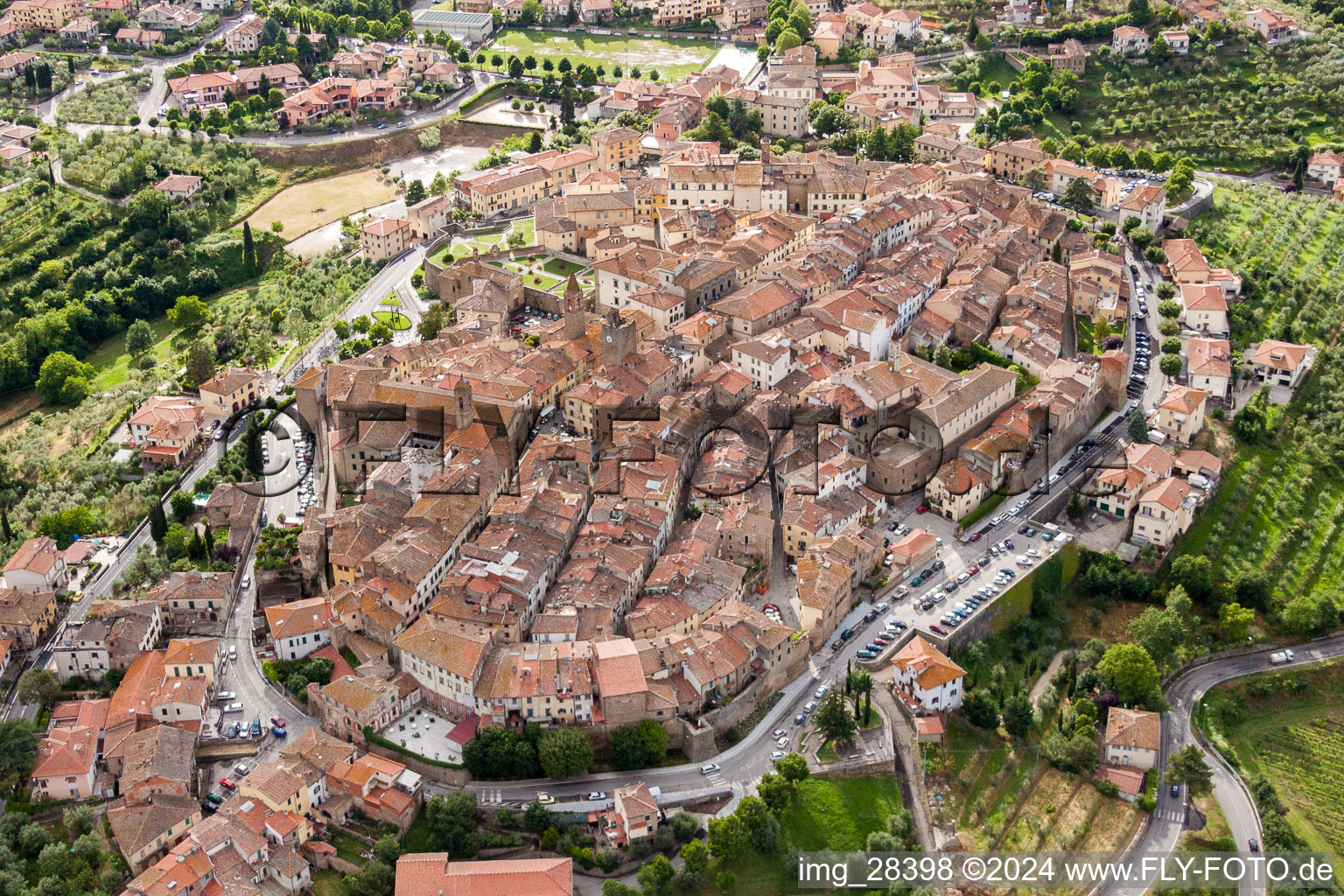 Old Town area and city center in Monte San Savino in Toskana, Italy