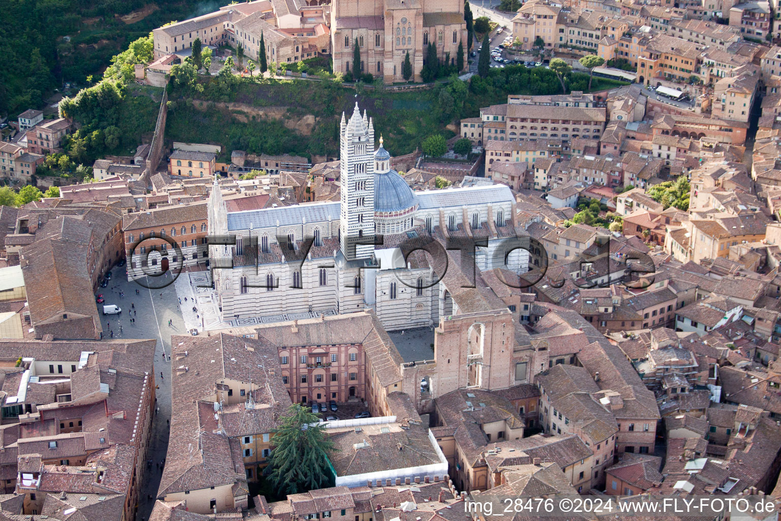 Aerial view of Siena in the state Siena, Italy