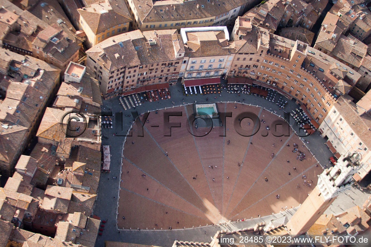 Aerial photograpy of Siena in the state Tuscany, Italy