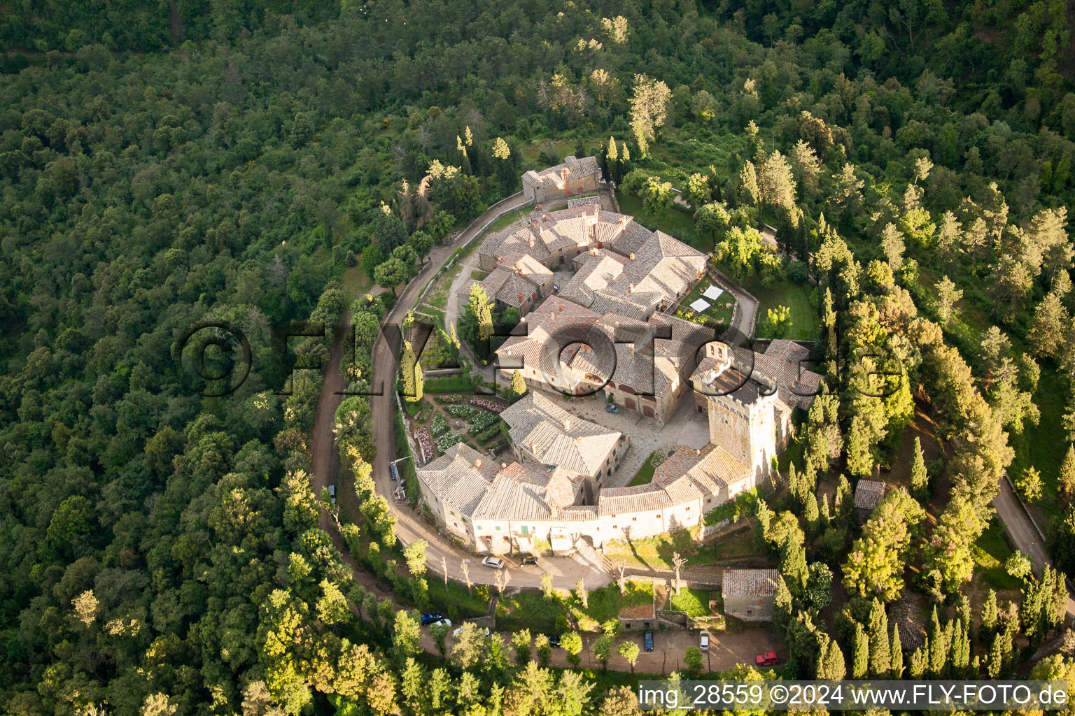 Castle of Schloss Castello di Gargonza in Gargonza in Toscana, Italy