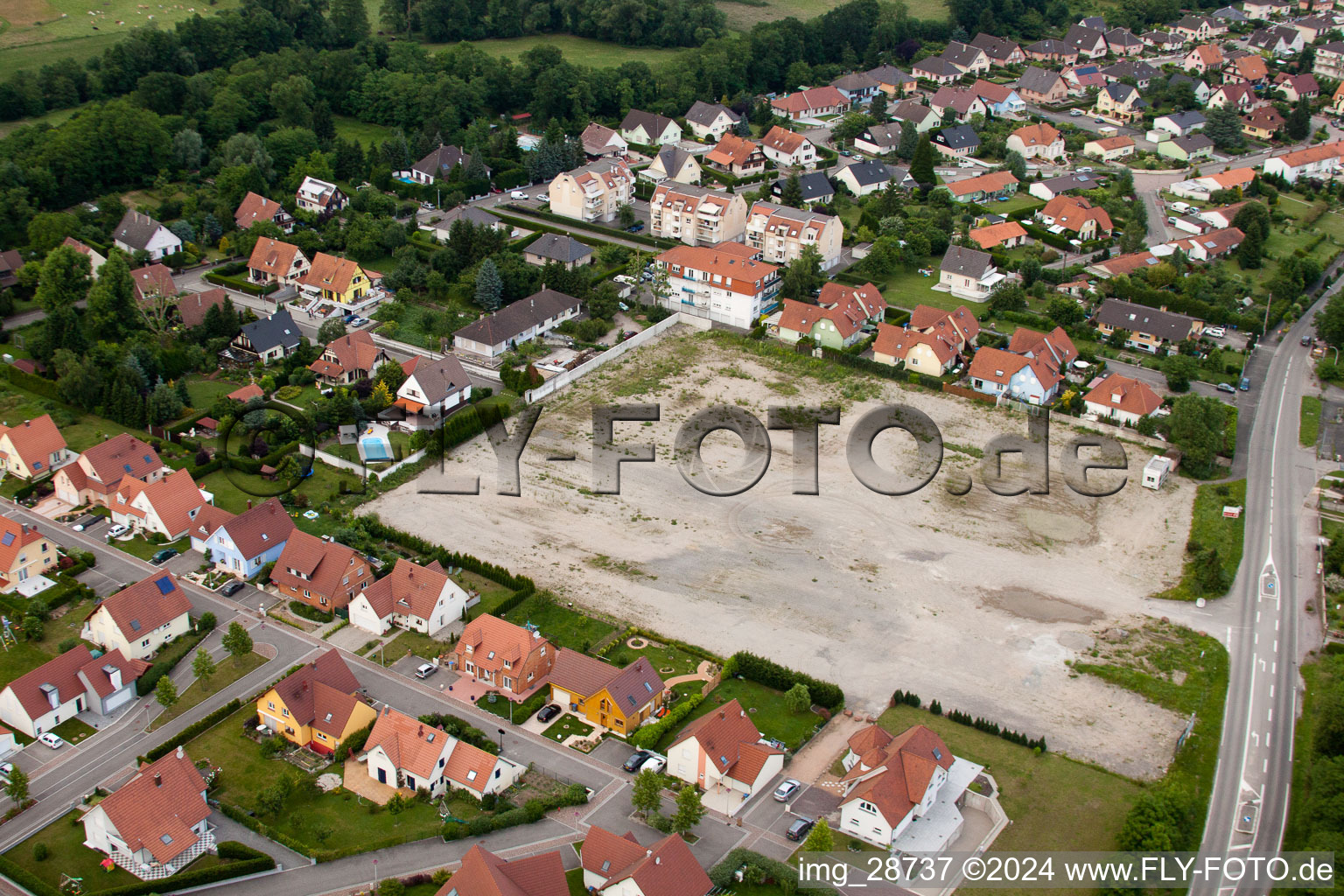 Site of the old supermarket in Lauterbourg in the state Bas-Rhin, France