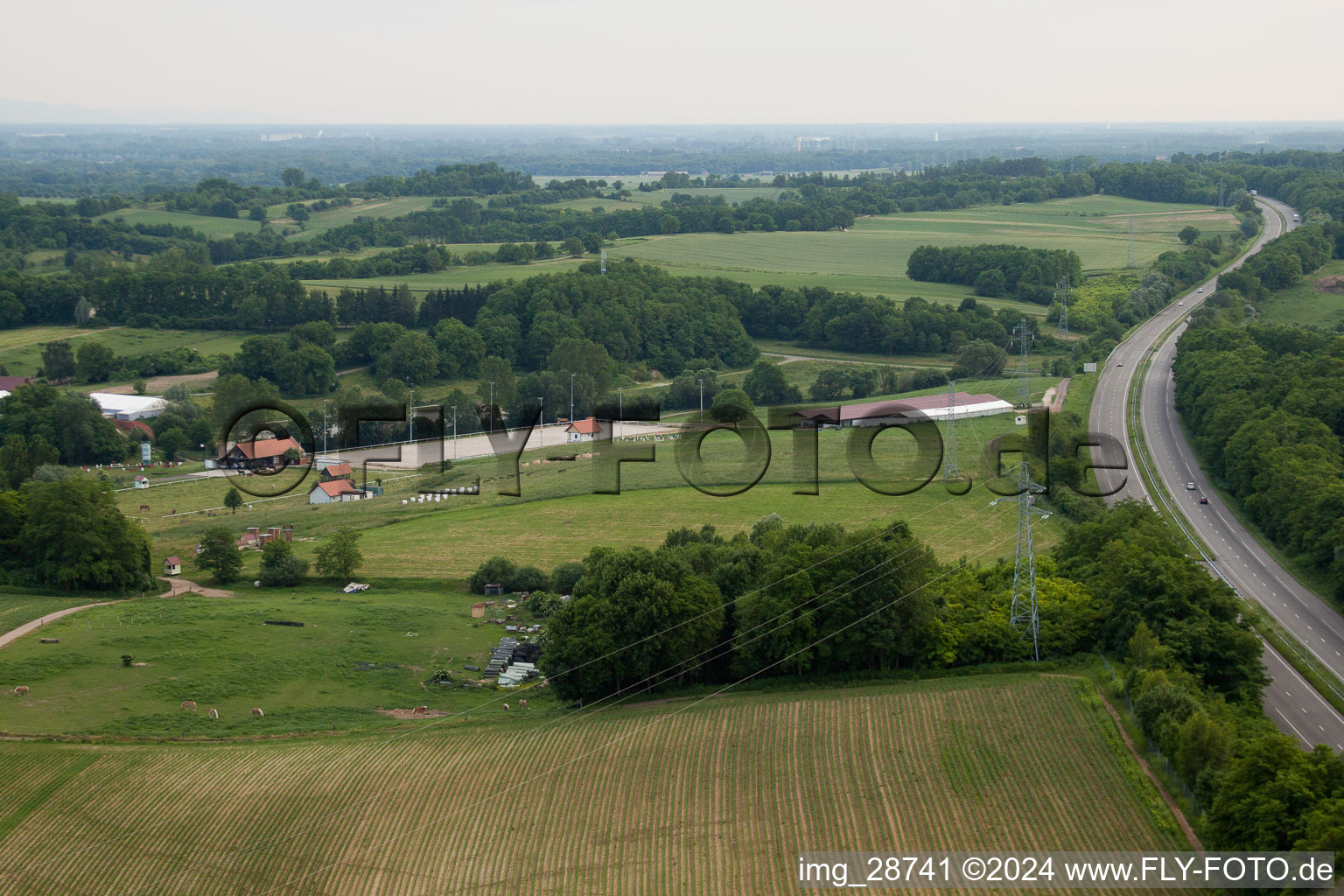 Drone image of Haras de la Nee in Neewiller-près-Lauterbourg in the state Bas-Rhin, France