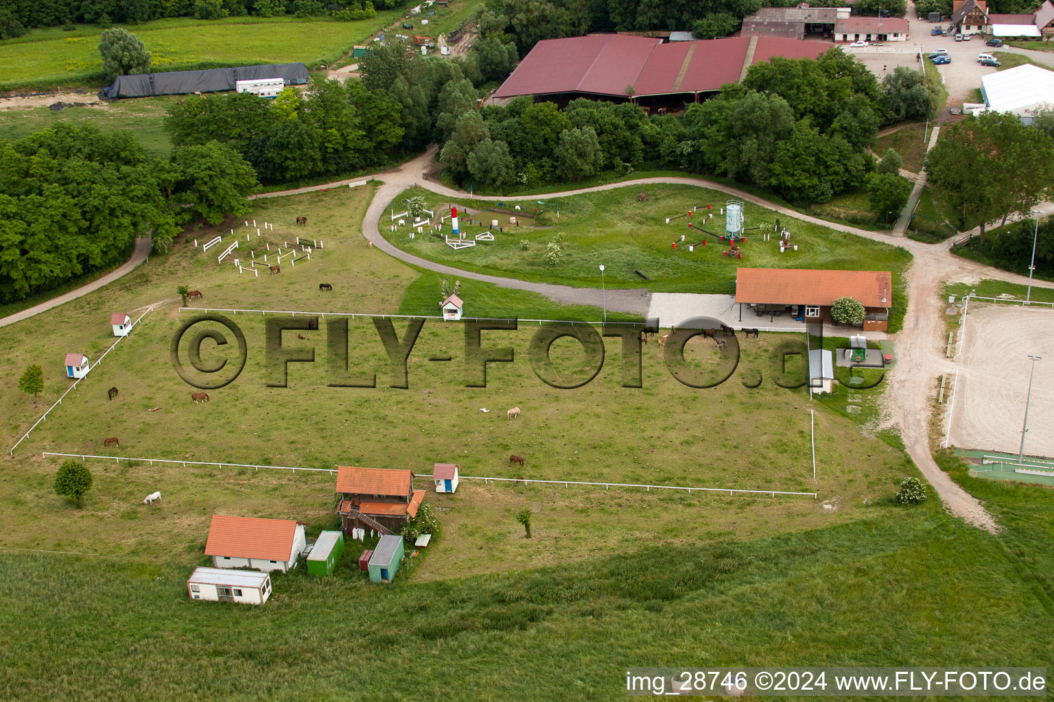 Aerial photograpy of Haras de la Nee in Neewiller-près-Lauterbourg in the state Bas-Rhin, France