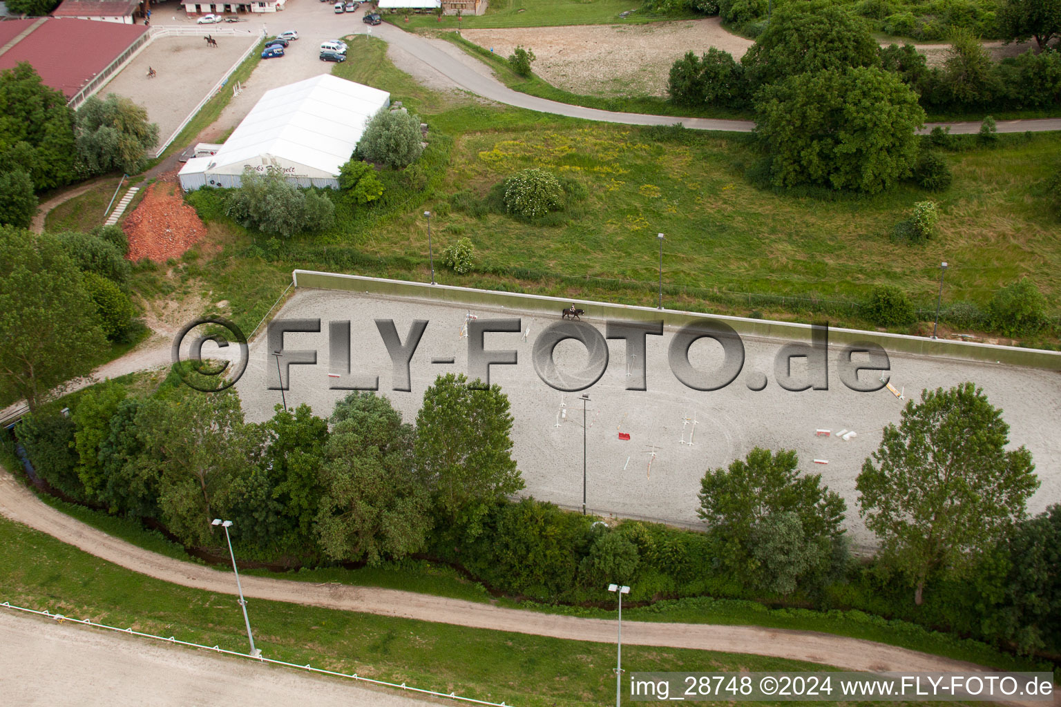 Haras de la Nee in Neewiller-près-Lauterbourg in the state Bas-Rhin, France from above