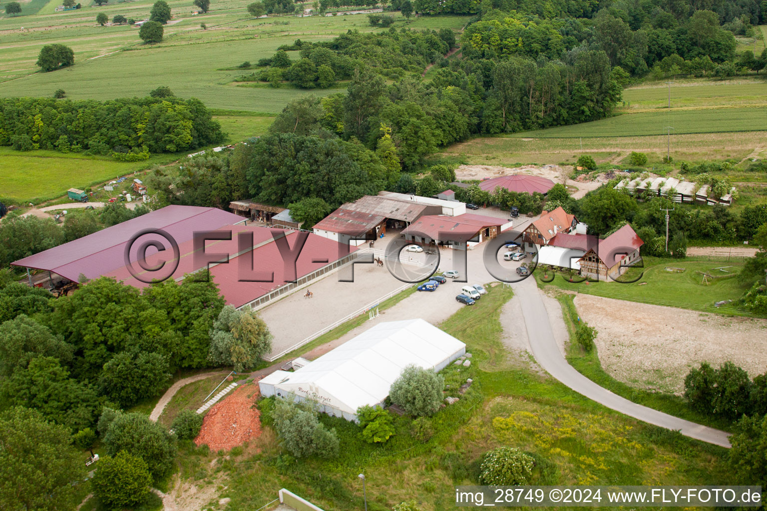 Haras de la Nee in Neewiller-près-Lauterbourg in the state Bas-Rhin, France out of the air