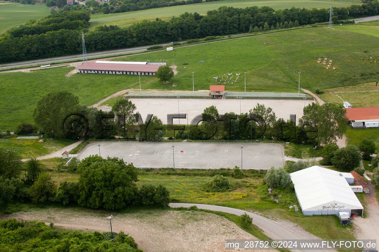 Bird's eye view of Haras de la Nee in Neewiller-près-Lauterbourg in the state Bas-Rhin, France