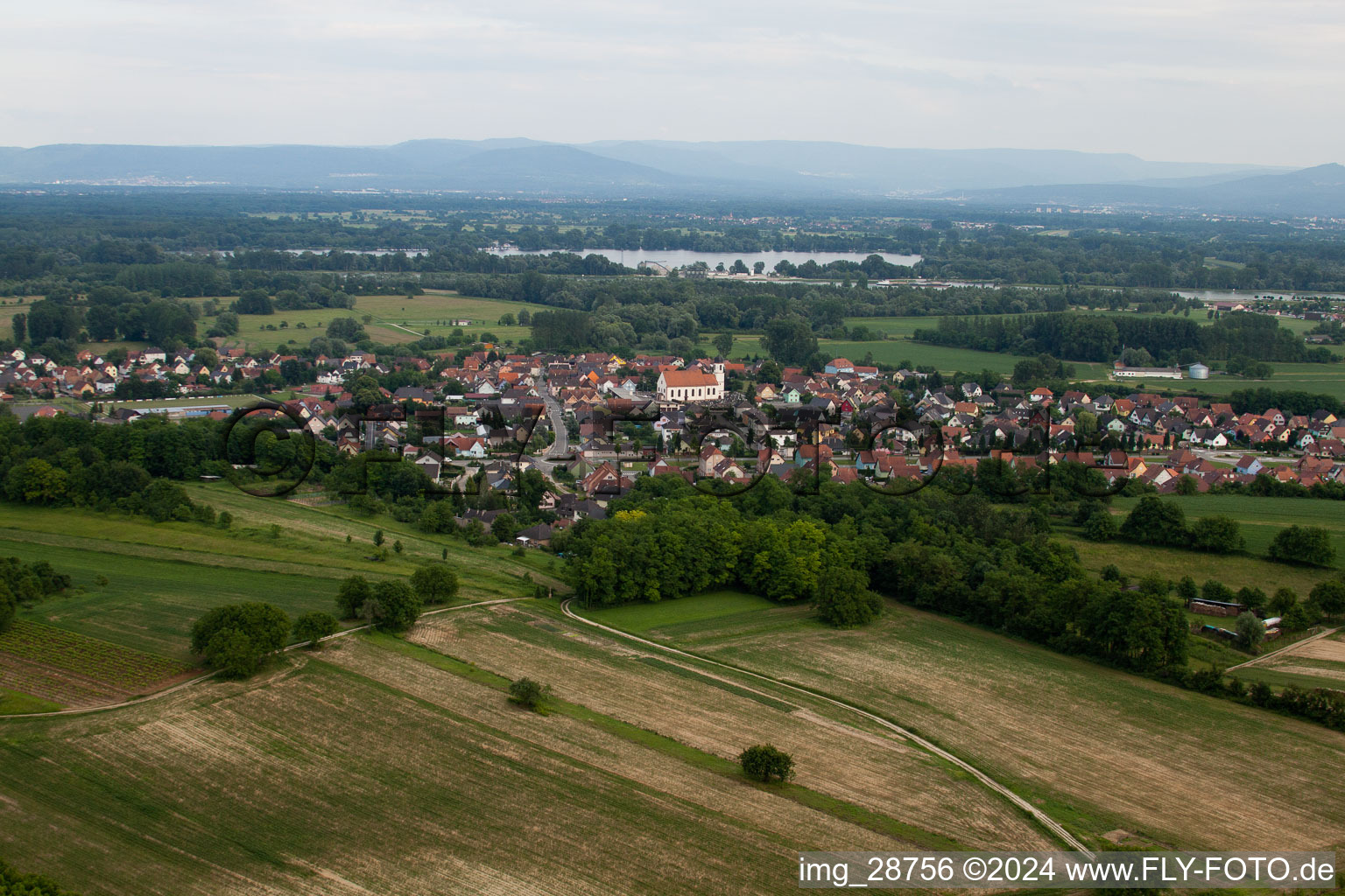 Mothern in the state Bas-Rhin, France viewn from the air