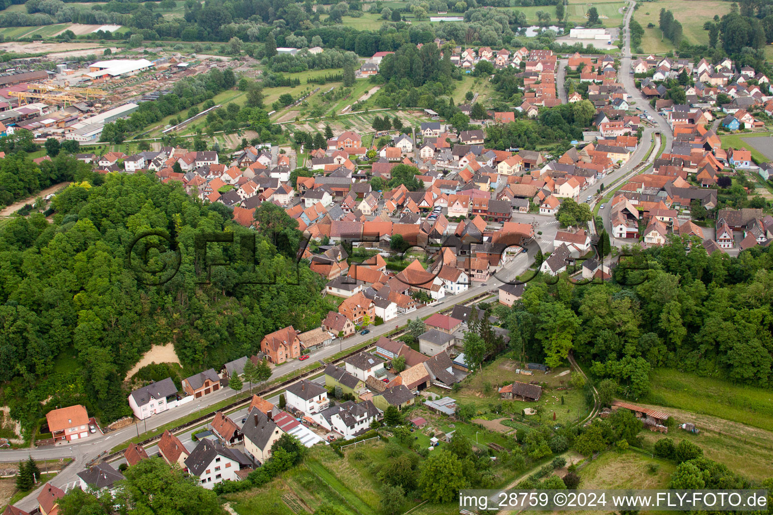 Drone image of Mothern in the state Bas-Rhin, France