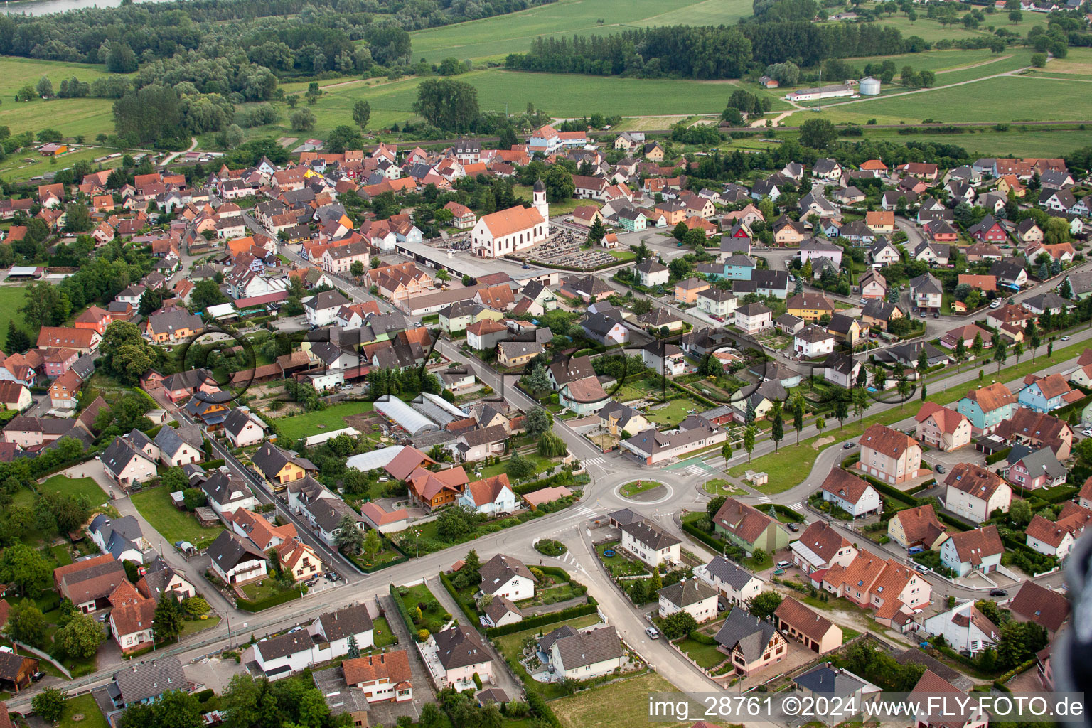 Mothern in the state Bas-Rhin, France from a drone